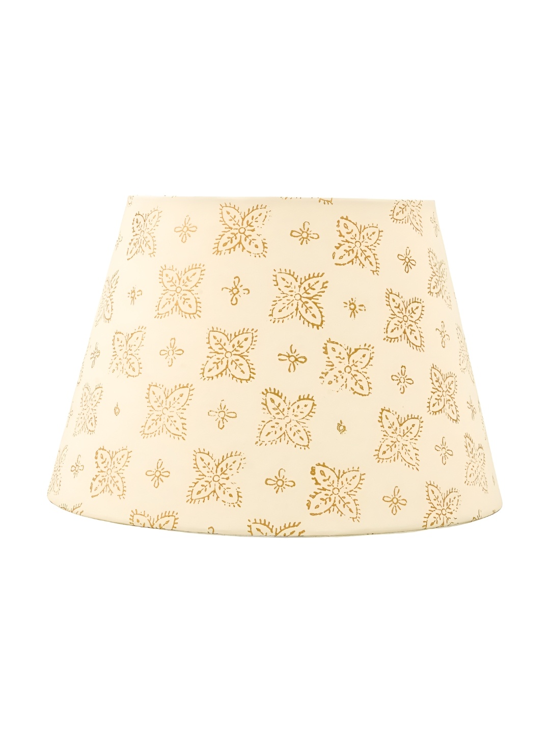 

Lampenschirm India Gold-Toned Printed Cotton Contemporary Frustum Shaped Table Lamp Shade