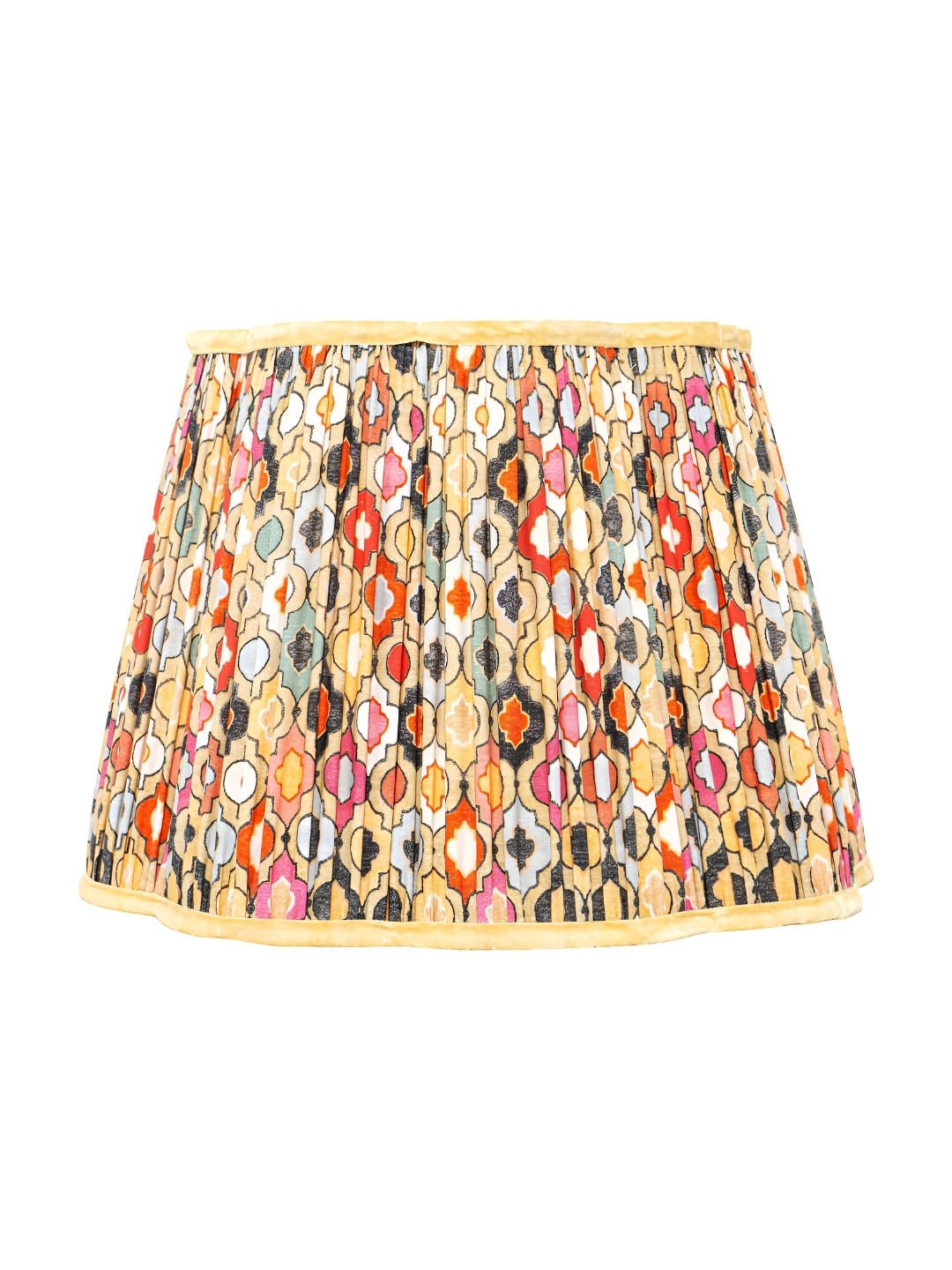 

Lampenschirm India White Printed Cotton Contemporary Frustum Shaped Table Lamp Shade
