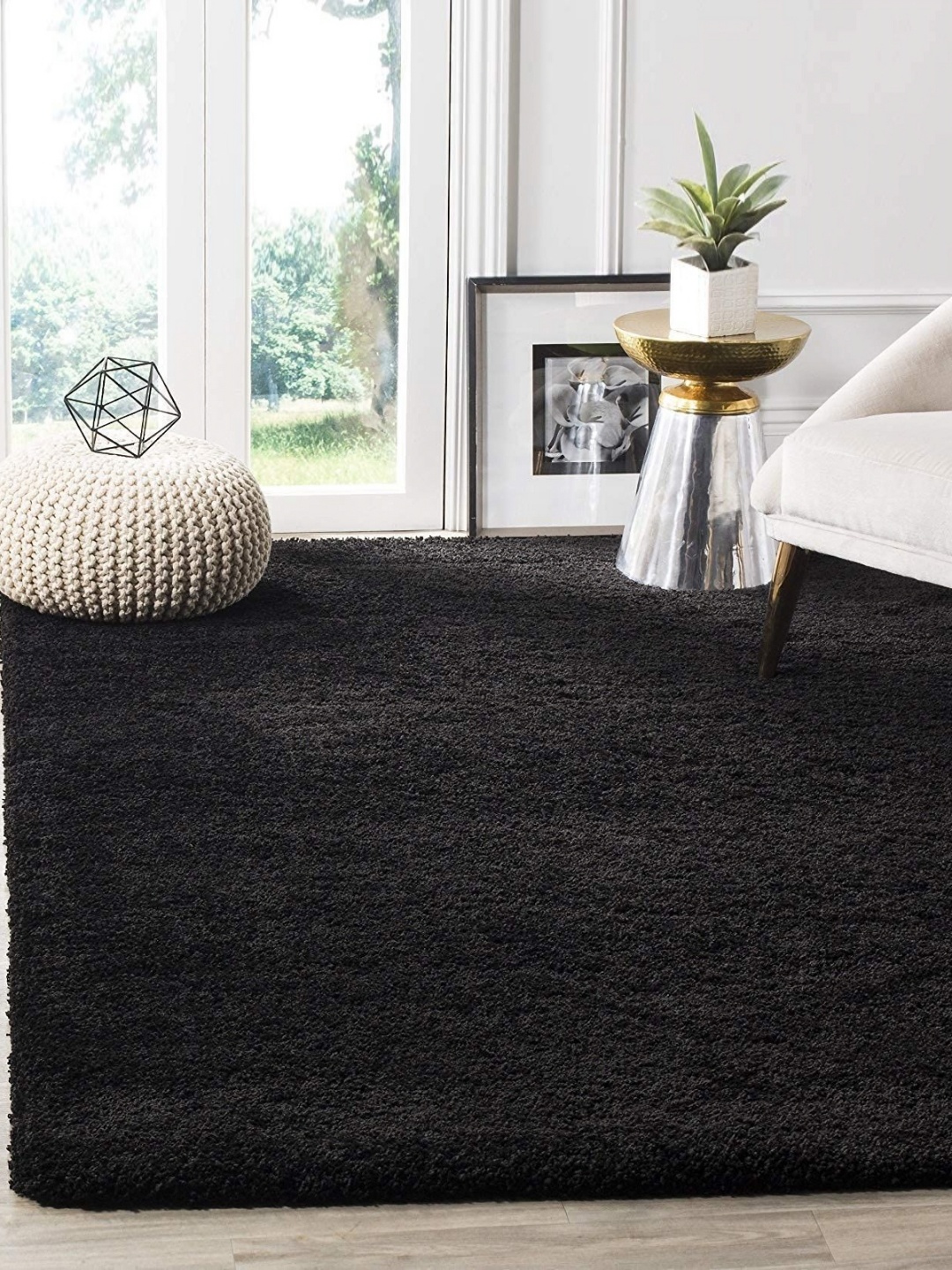 

Banchmark Home Furnishings Black Anti-Skid Shaggy Carpet