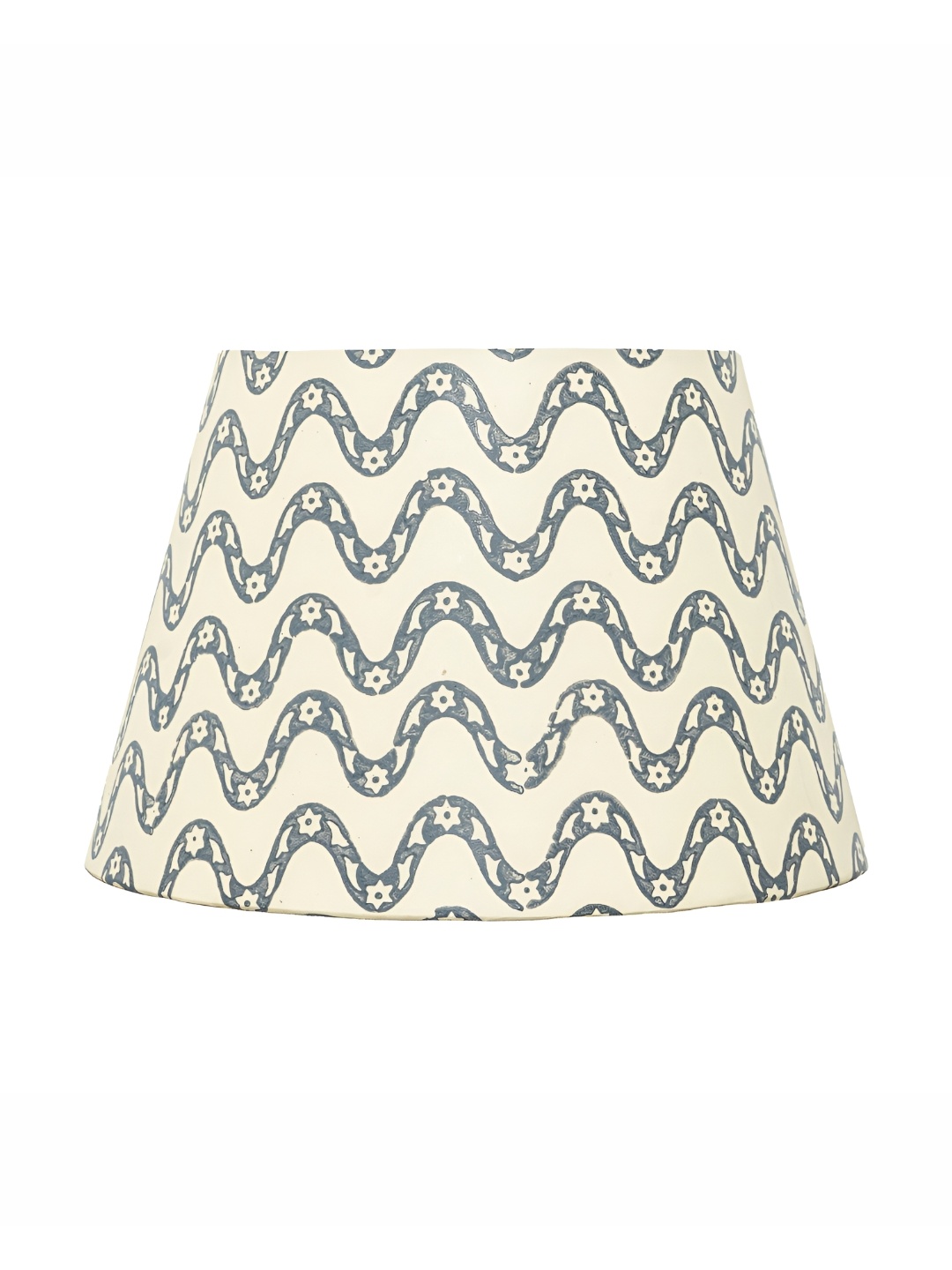 

Lampenschirm India Blue Printed Cotton Contemporary Frustum Shaped Table Lamp Shade