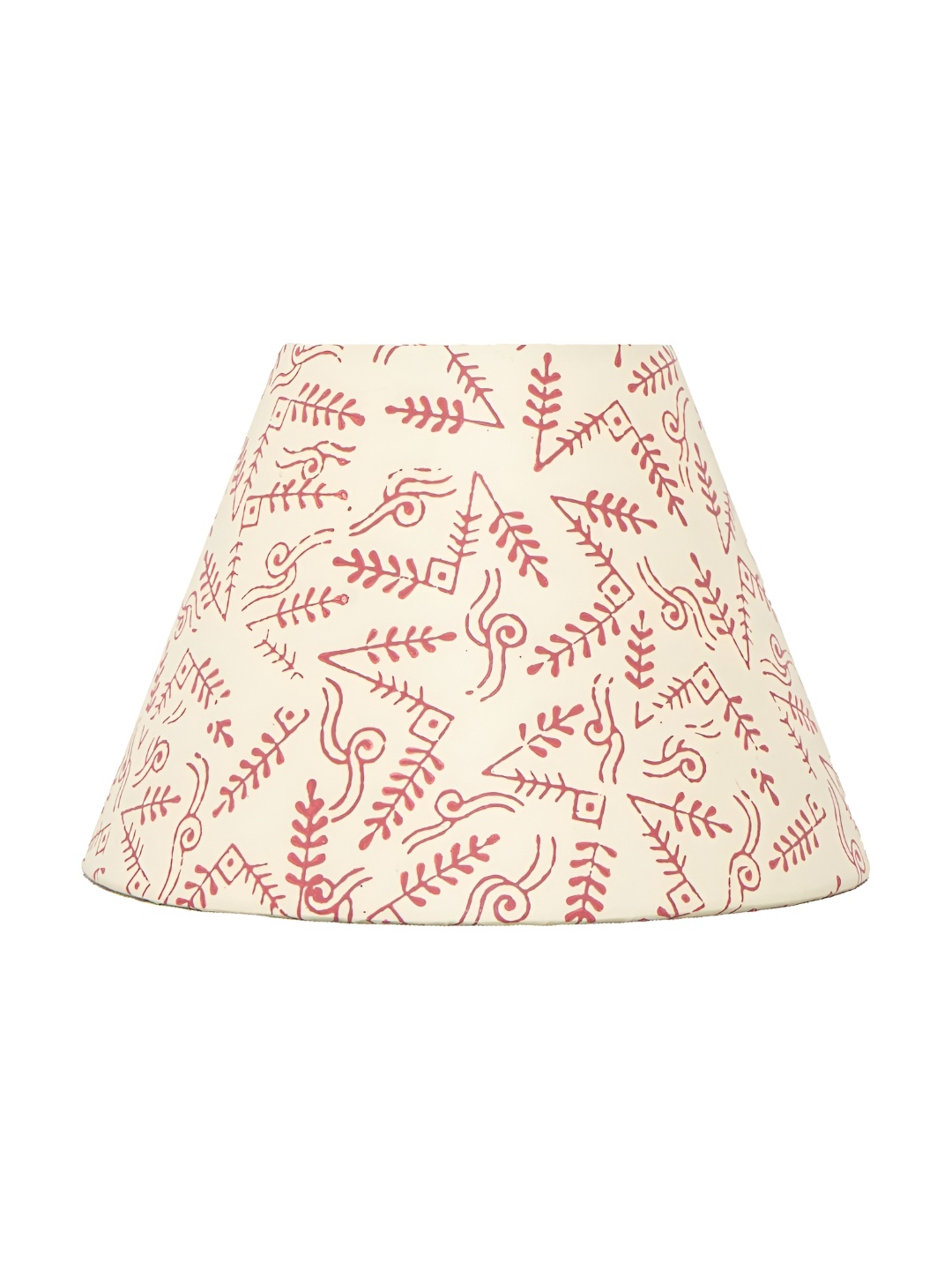 

Lampenschirm India Red Printed Cotton Contemporary Frustum Shaped Table Lamp Shade
