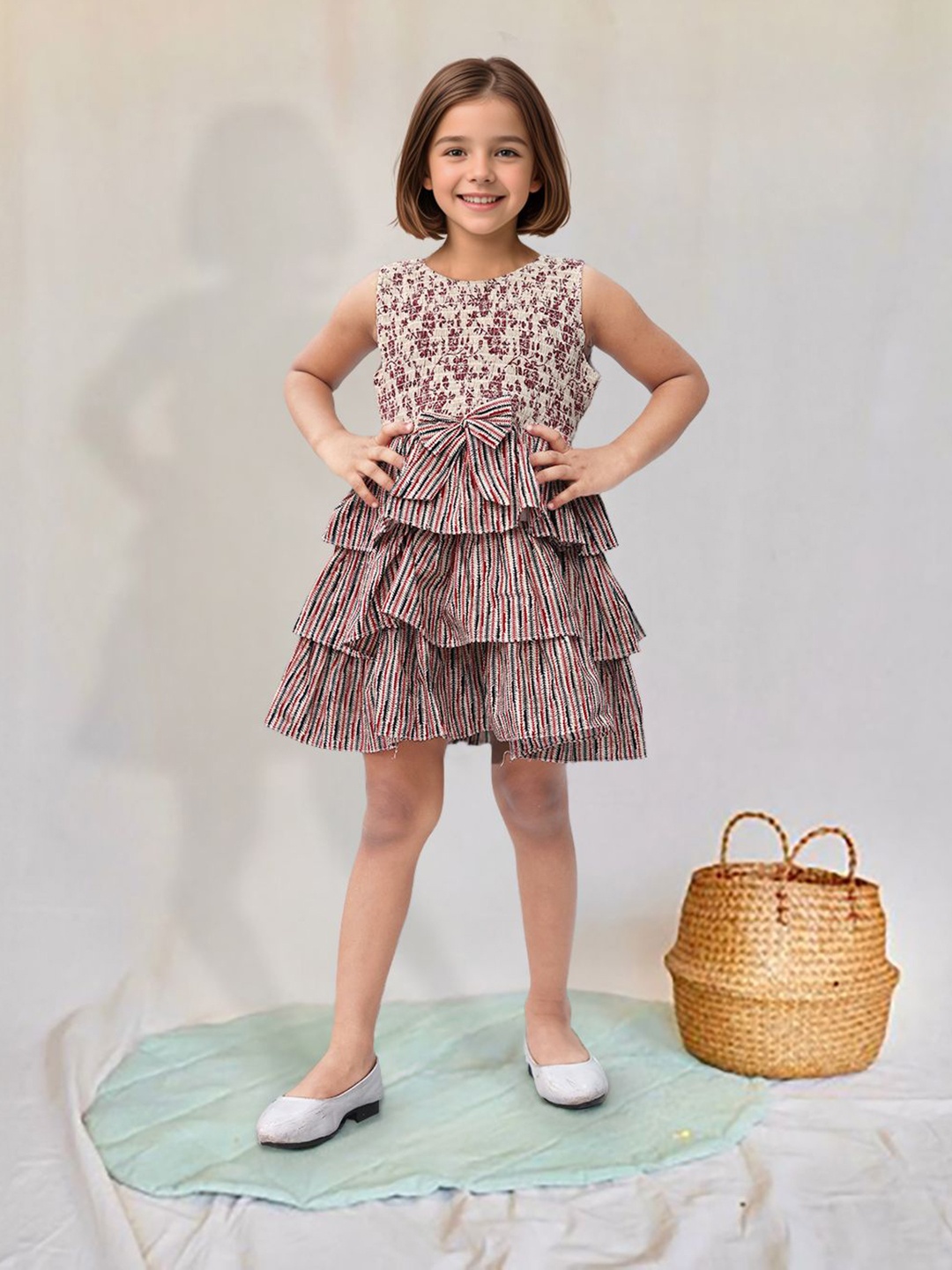 

Toonyport Printed Fit & Flare Dress, Rust