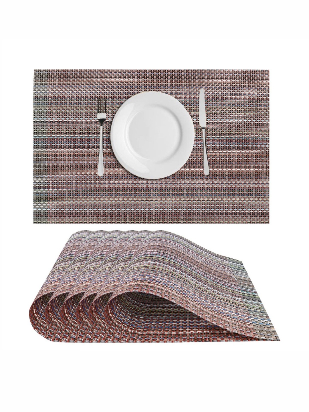 

Dakshya Industries Brown 6 Pieces Textured Table Placemats