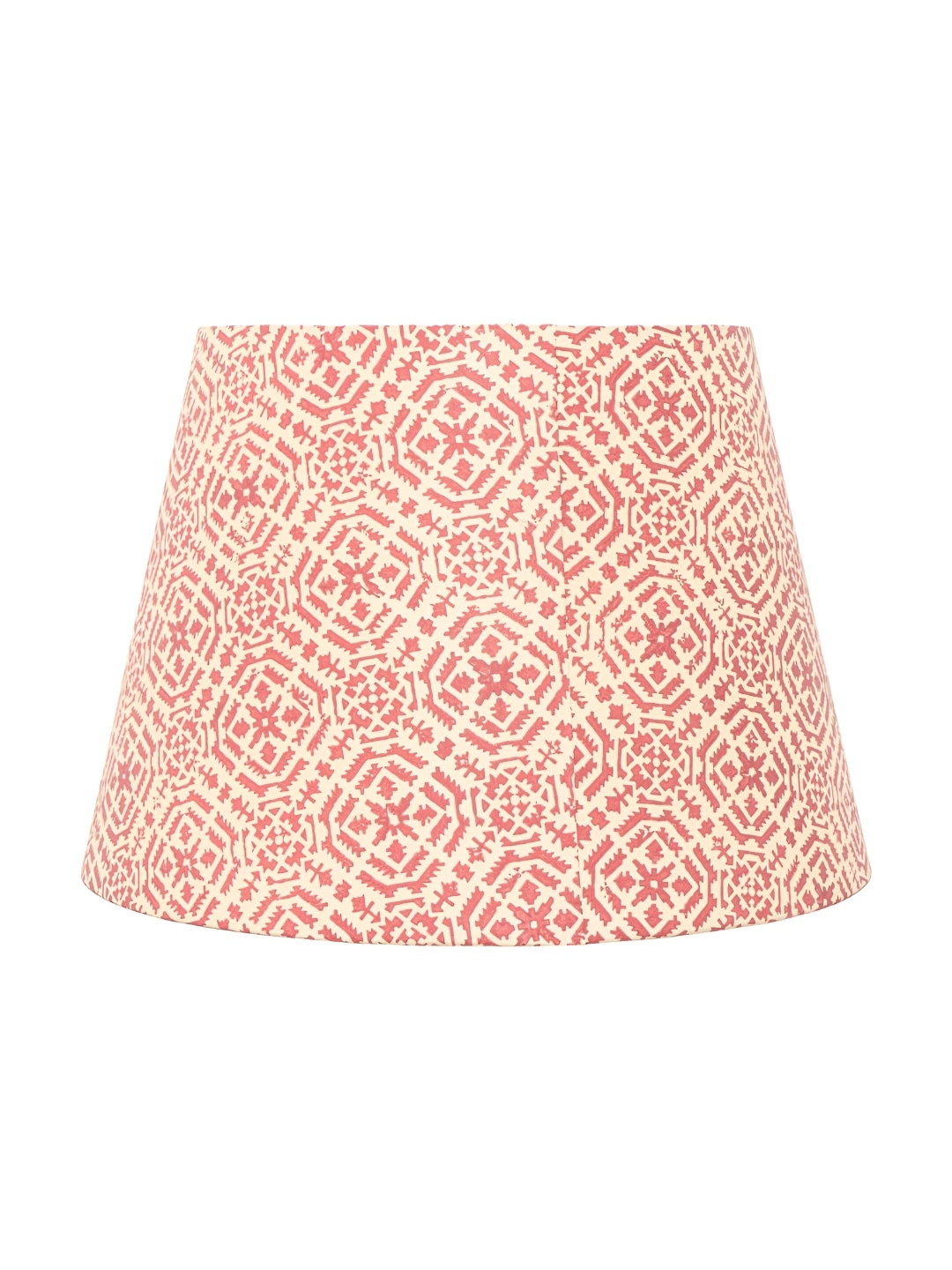 

Lampenschirm India Red Printed Cotton Contemporary Frustum Shaped Table Lamp Shade