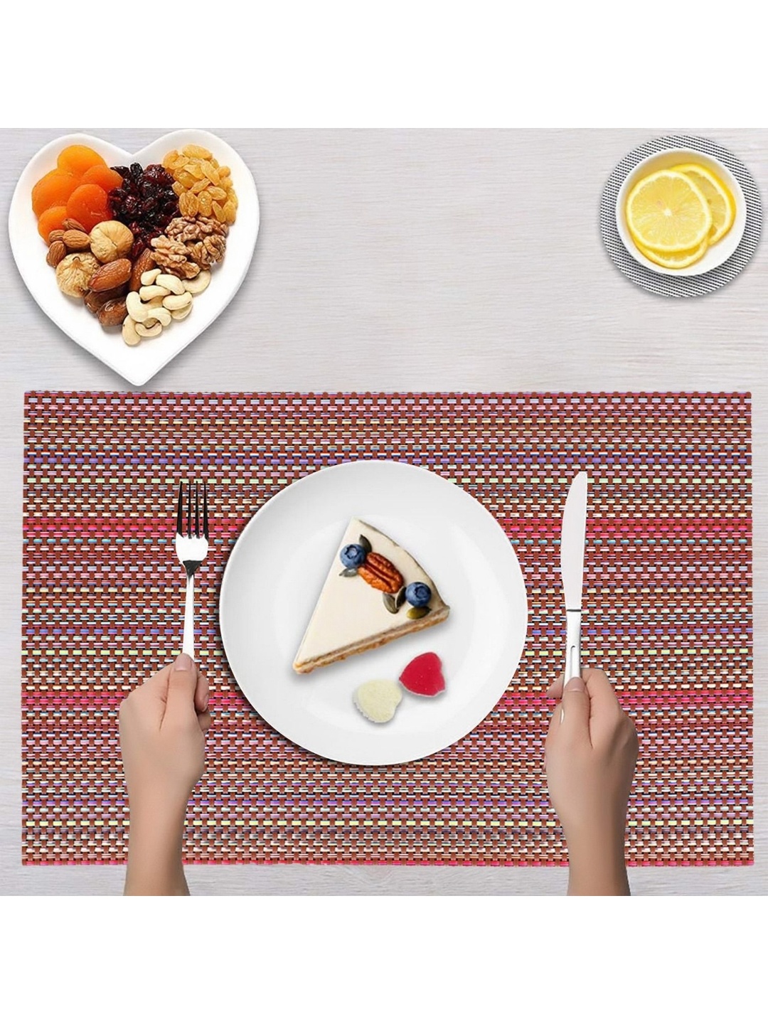 

Dakshya Industries Maroon & Purple 2 Pieces Textured Rectangle Table Placemats