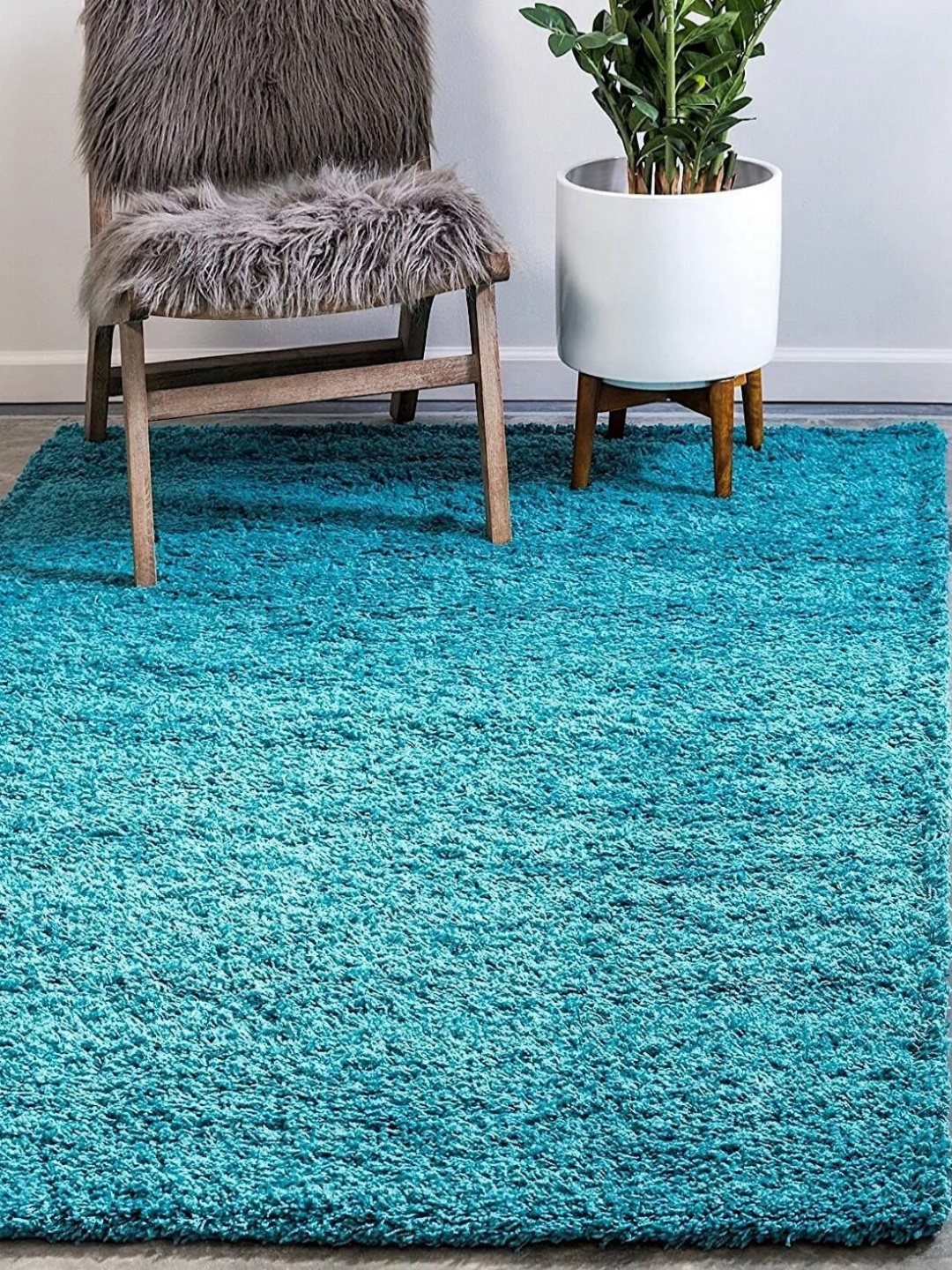 

Banchmark Home Furnishings Turquoise Blue Anti-Skid Shaggy Carpet