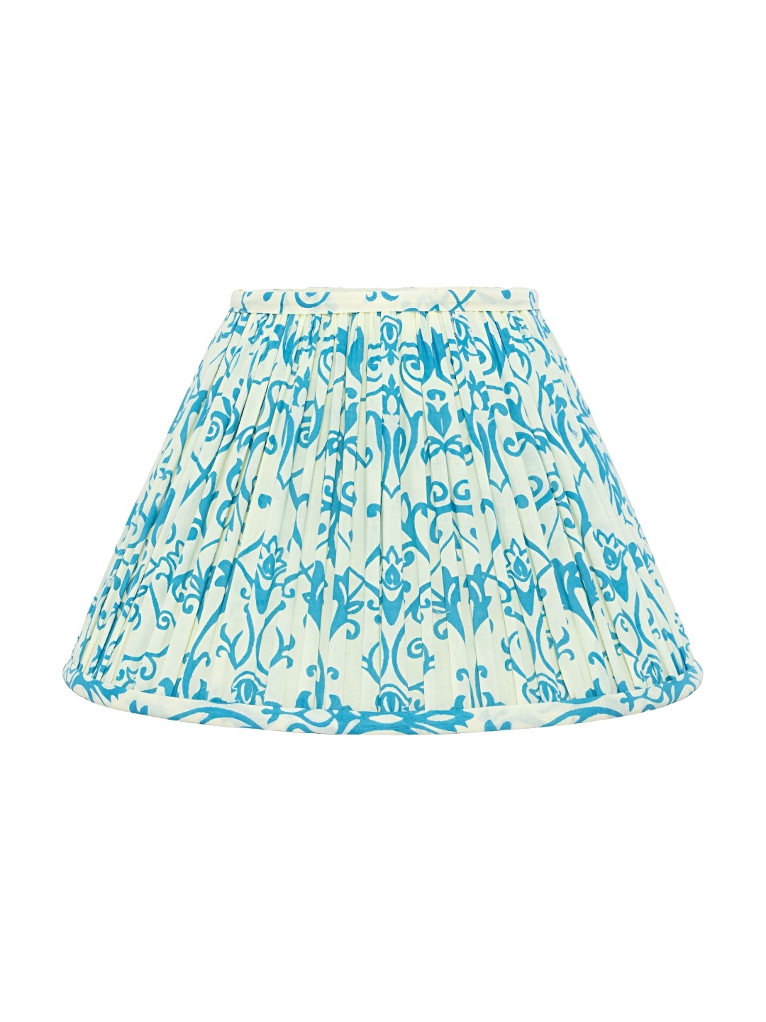 

Lampenschirm India Blue Printed Cotton Contemporary Frustum Shaped Table Lamp Shade