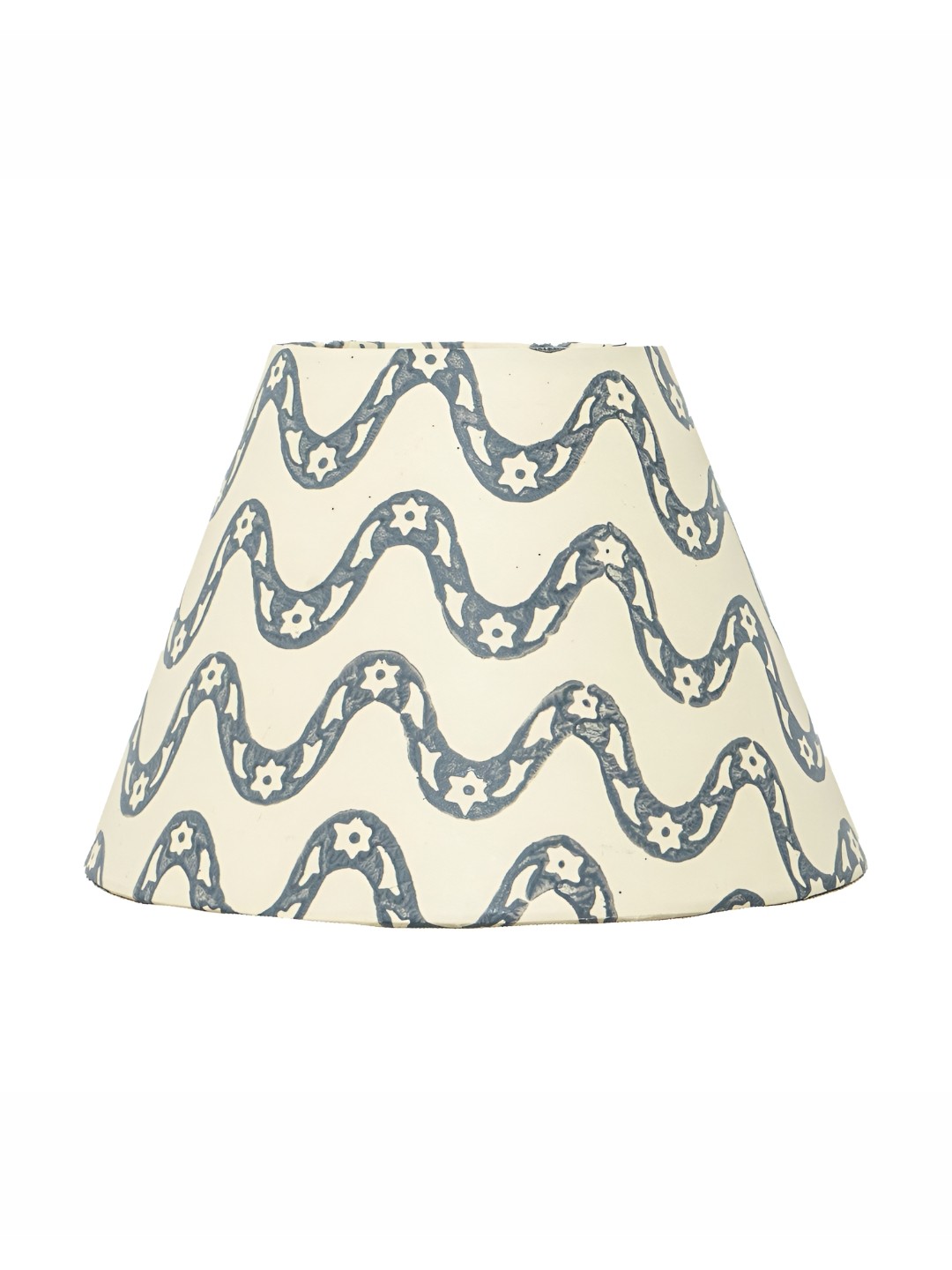 

Lampenschirm India Blue Printed Cotton Contemporary Frustum Shaped Table Lamp Shade