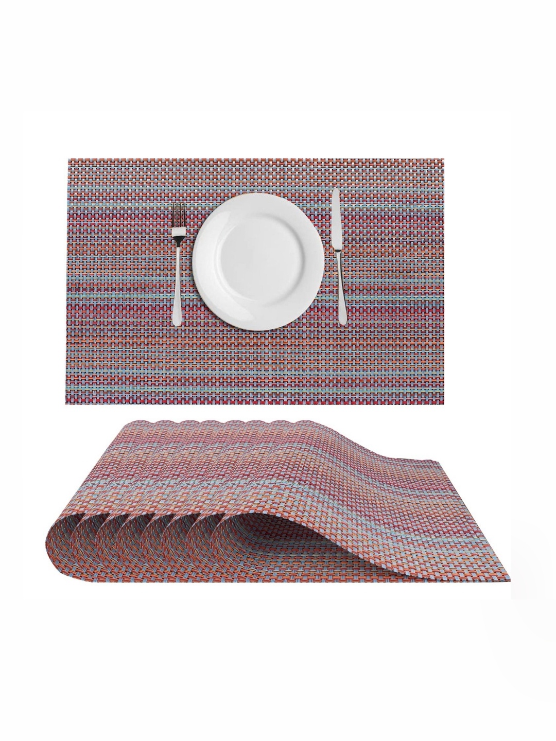 

Dakshya Industries Purple & Blue 8 Pieces Heat Resistant Table Placemats