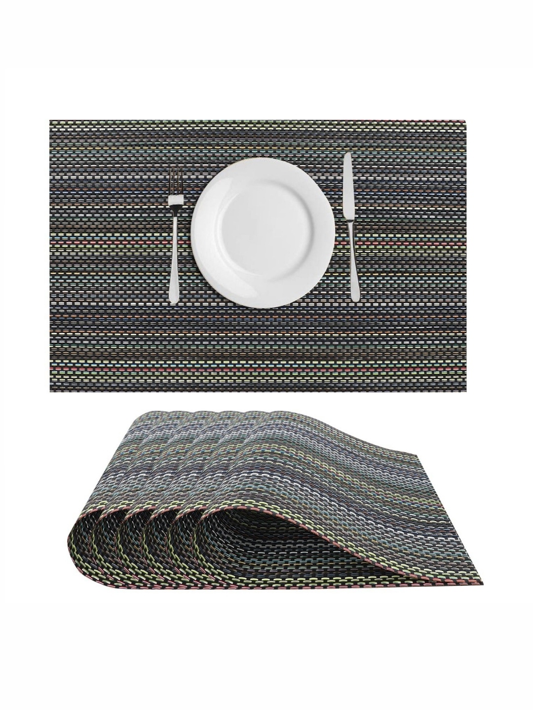 

Dakshya Industries Green 6 Pieces Self Design Rectangle Table Placemats