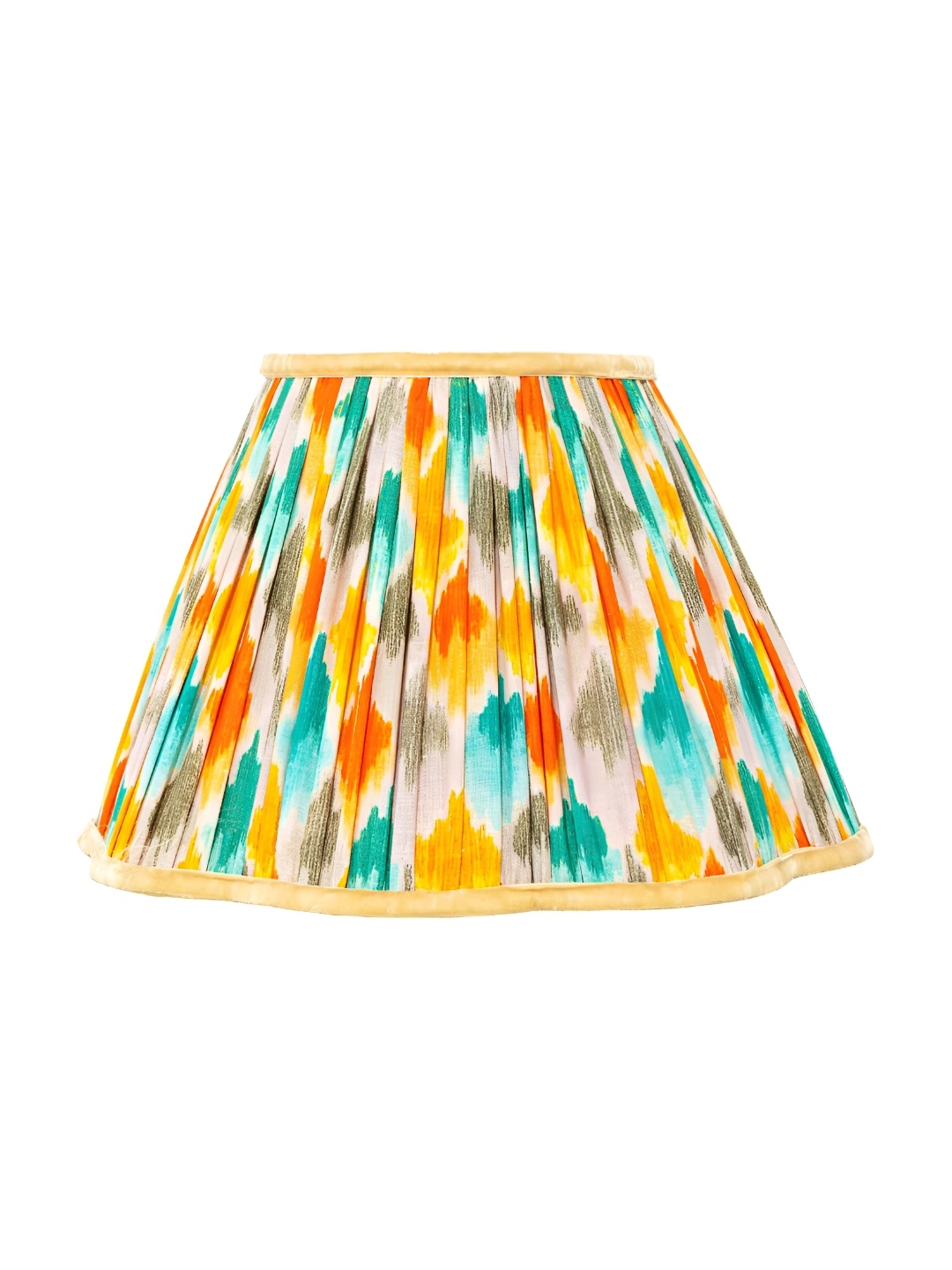 

Lampenschirm India White Printed Cotton Contemporary Frustum Shaped Table Lamp Shade