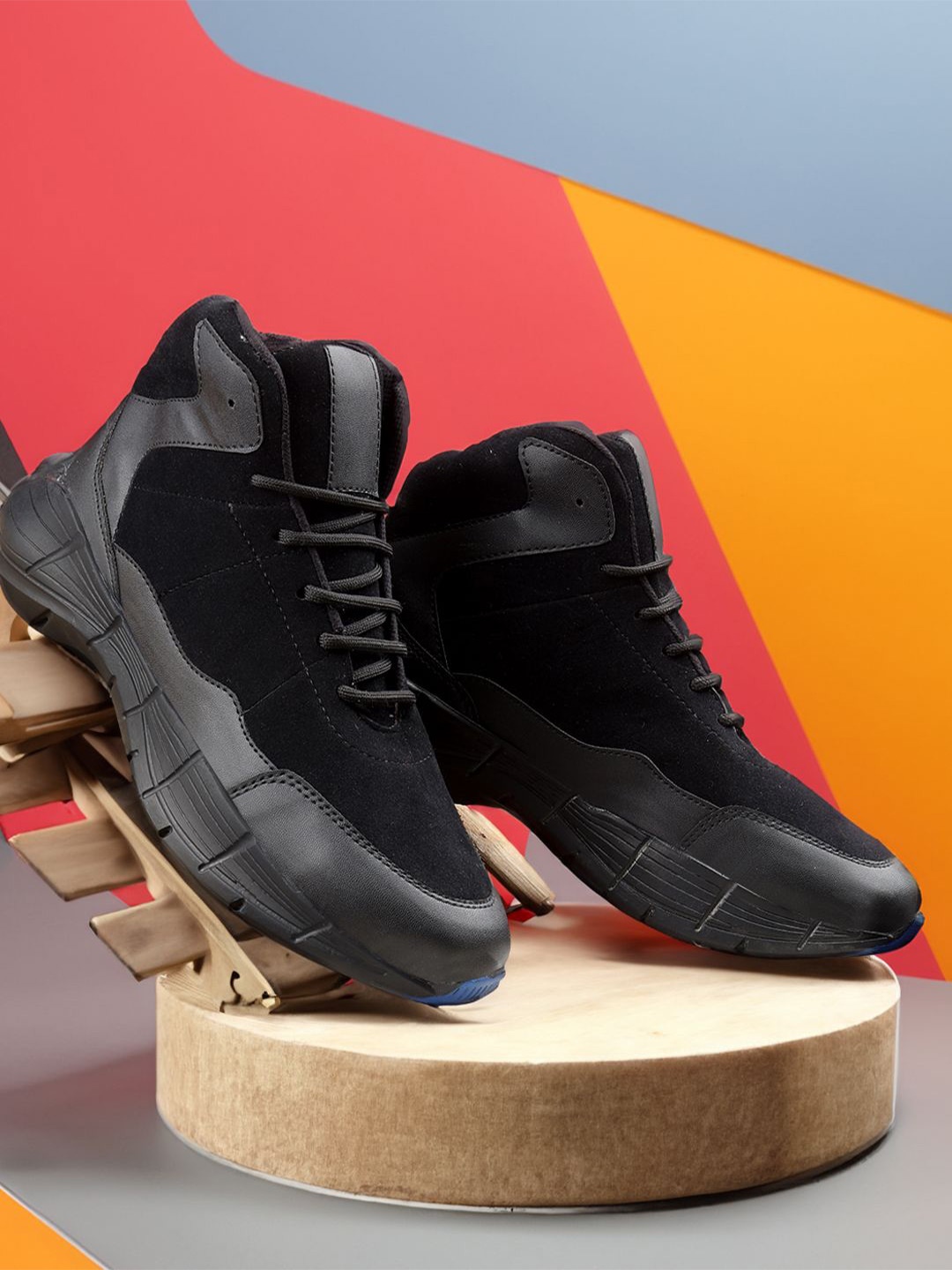 

mr.wonker Men Running Shoes, Black
