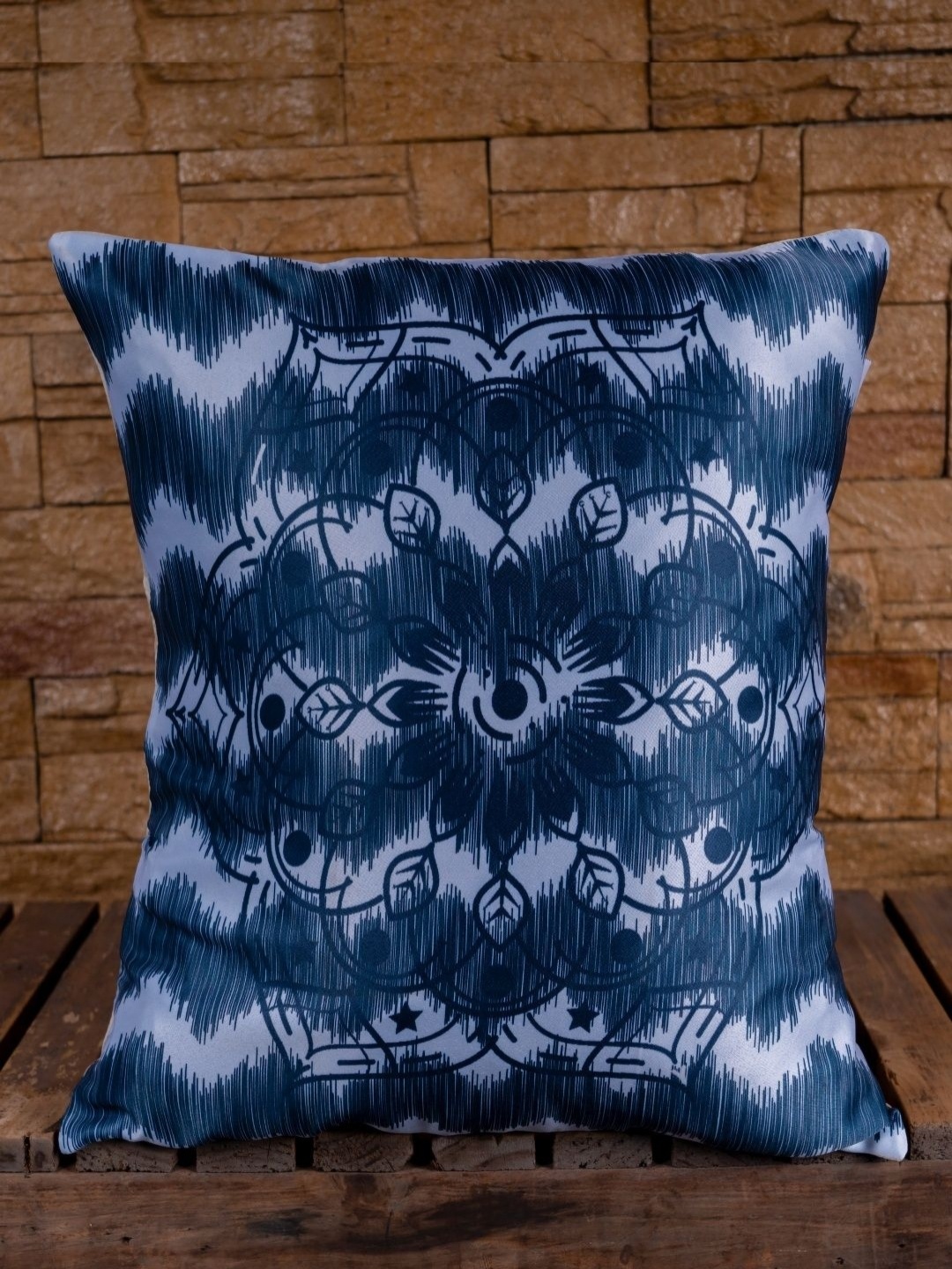 

Homewards Blue & White 5 Pieces Quirky Satin Square Cushion Covers