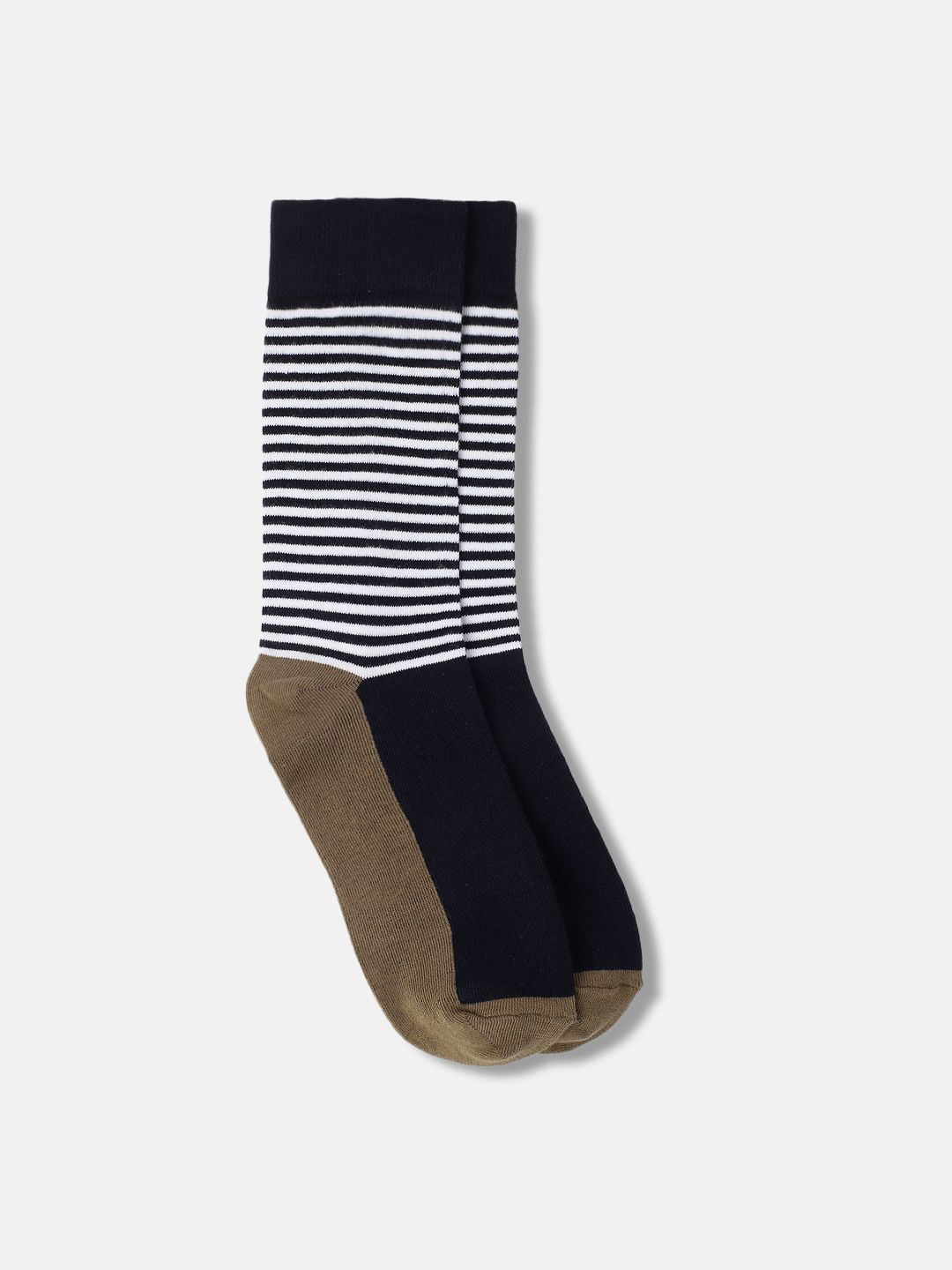 

Iconic Men Striped Calf Length Socks, Black