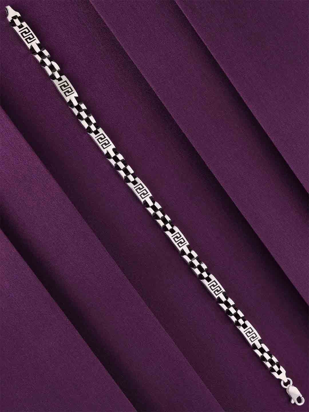 

KAI JEWEL Men Sterling Silver Rhodium-Plated Wraparound Bracelet