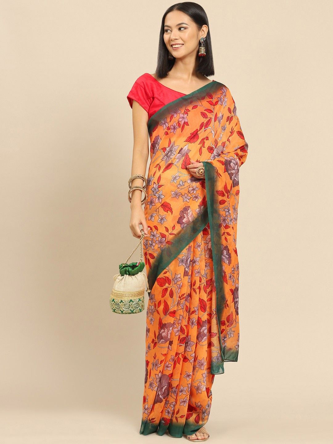 

Anouk Floral Saree, Mustard