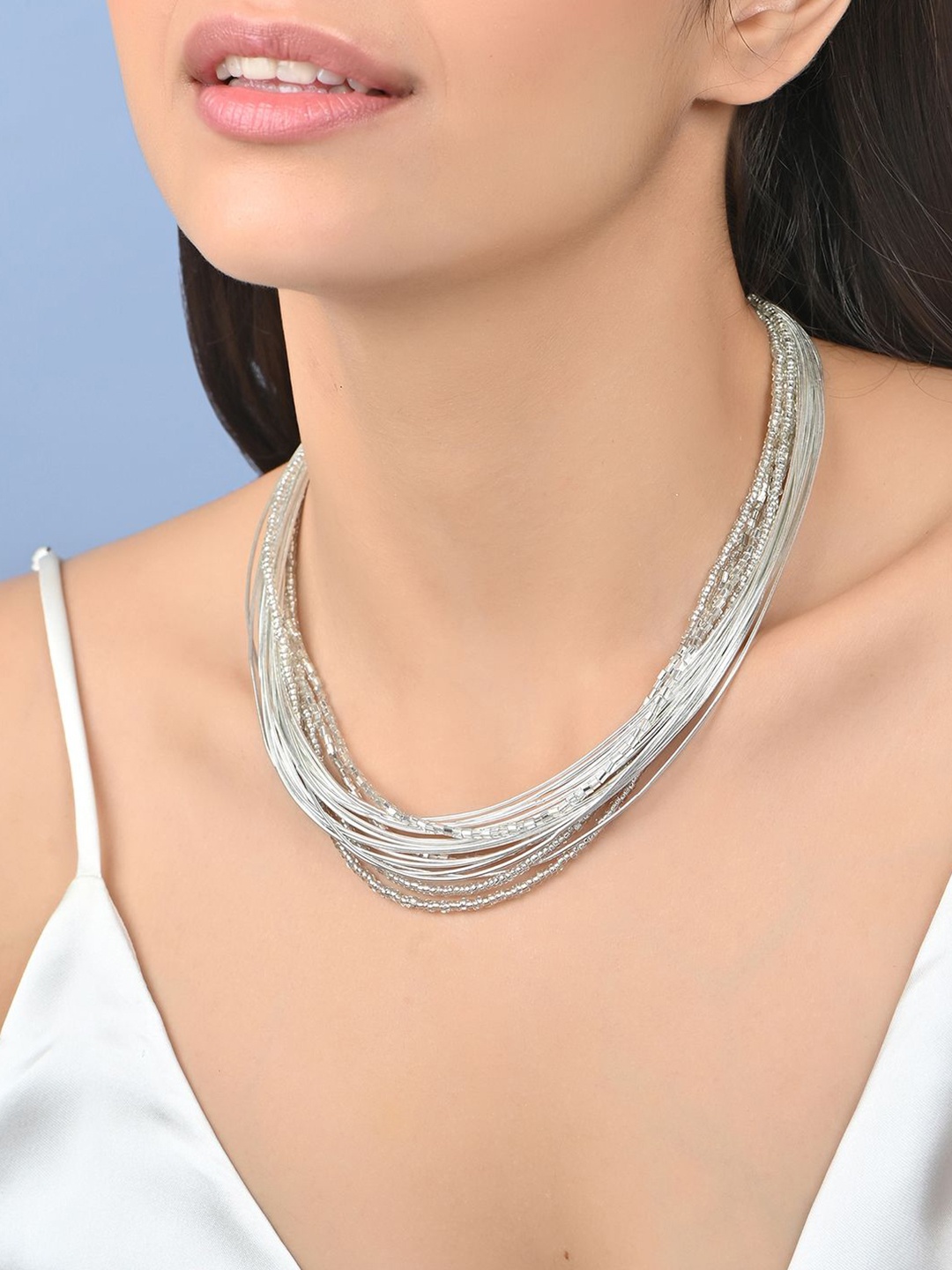 

ToniQ Silver-Plated Layered Necklace