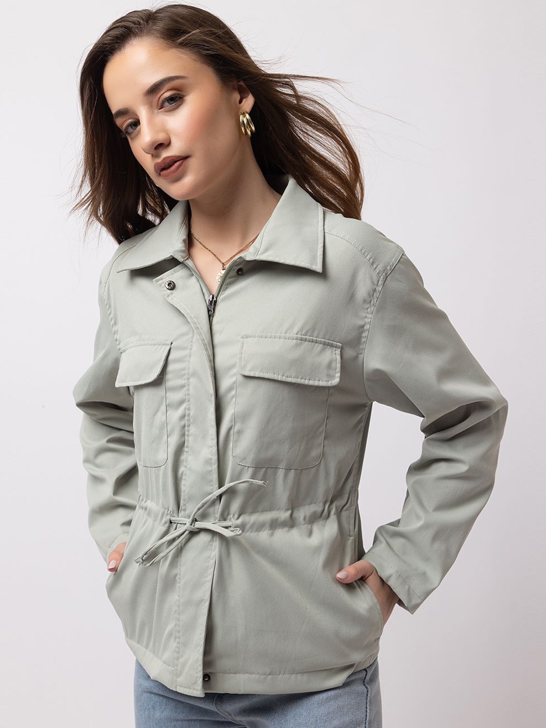 

ARMISTO Women Spread Collar Long Sleeves Tailored Jacket, Sea green