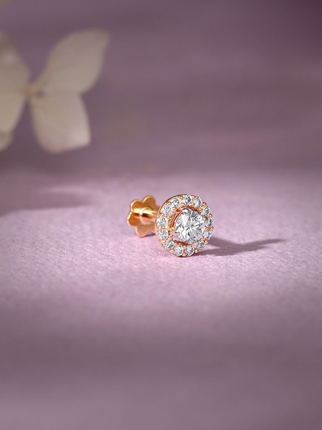 

GIVA 18KT Rose Gold Classy Diamond Nose Pin
