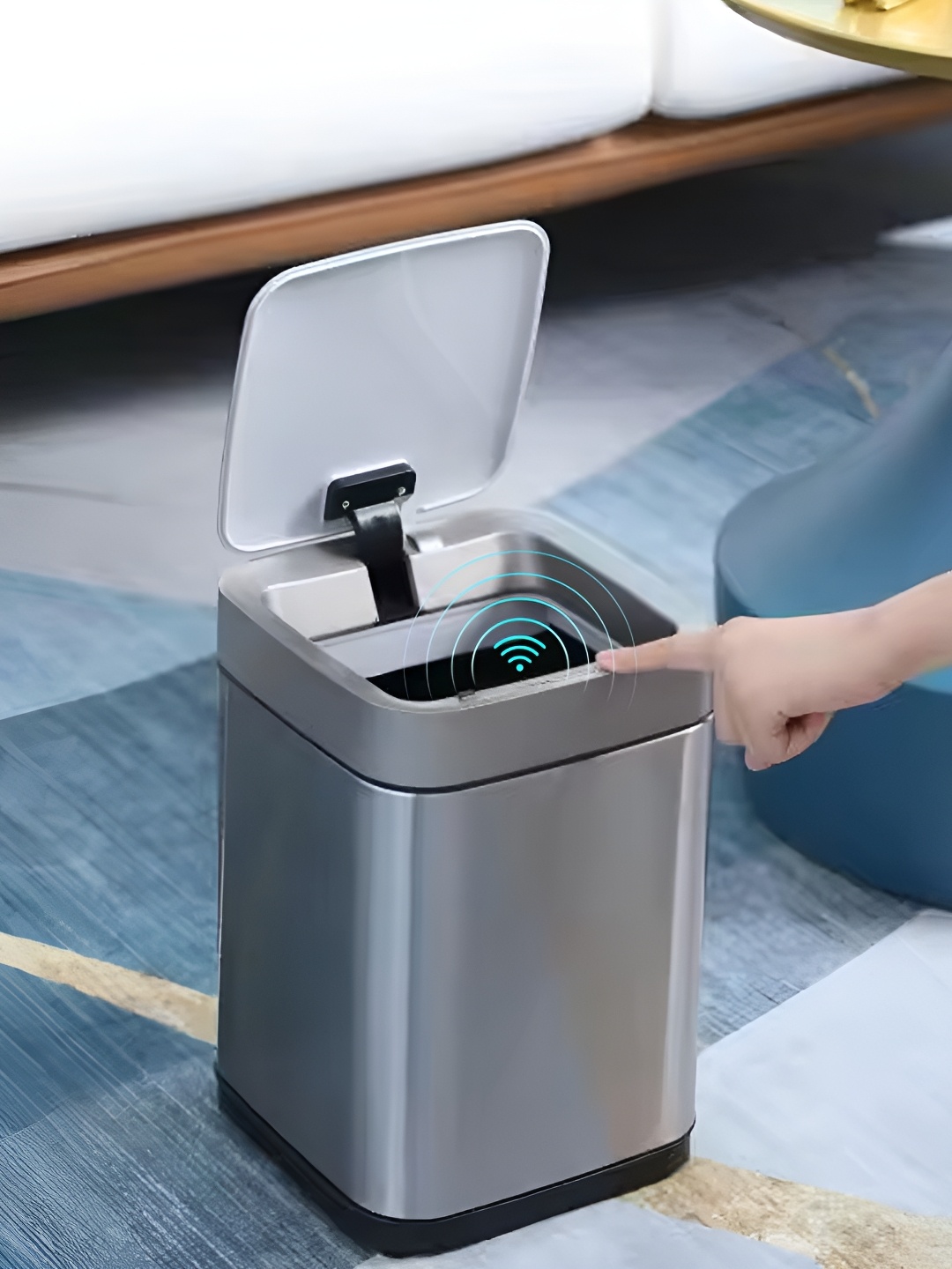 

The Better Home Silver Toned Automatic Smart Sensor Dustbin With Lid-6L