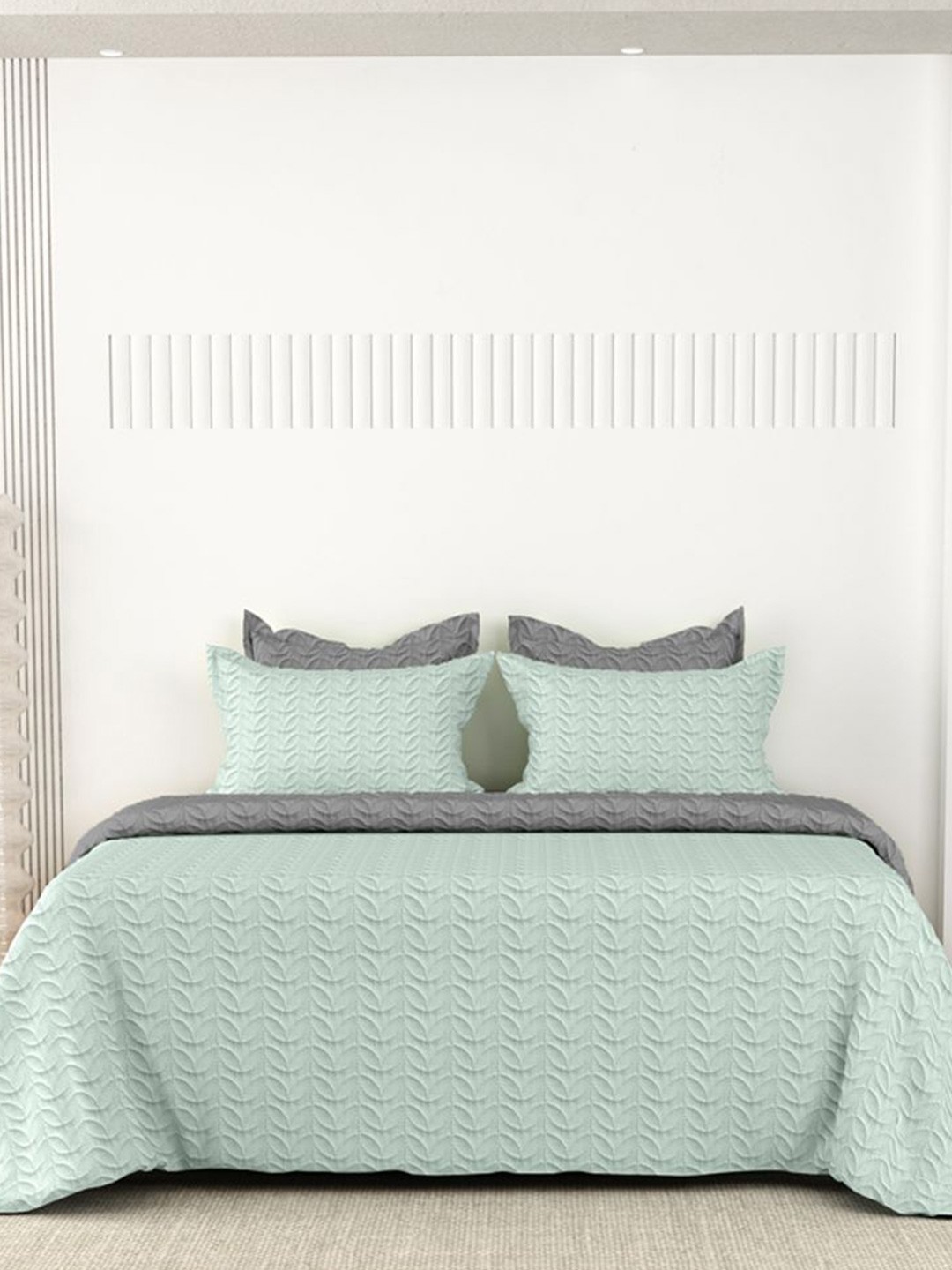 

LABHAM Green Pure Cotton Double King Bed Cover With 2 Pillow Covers