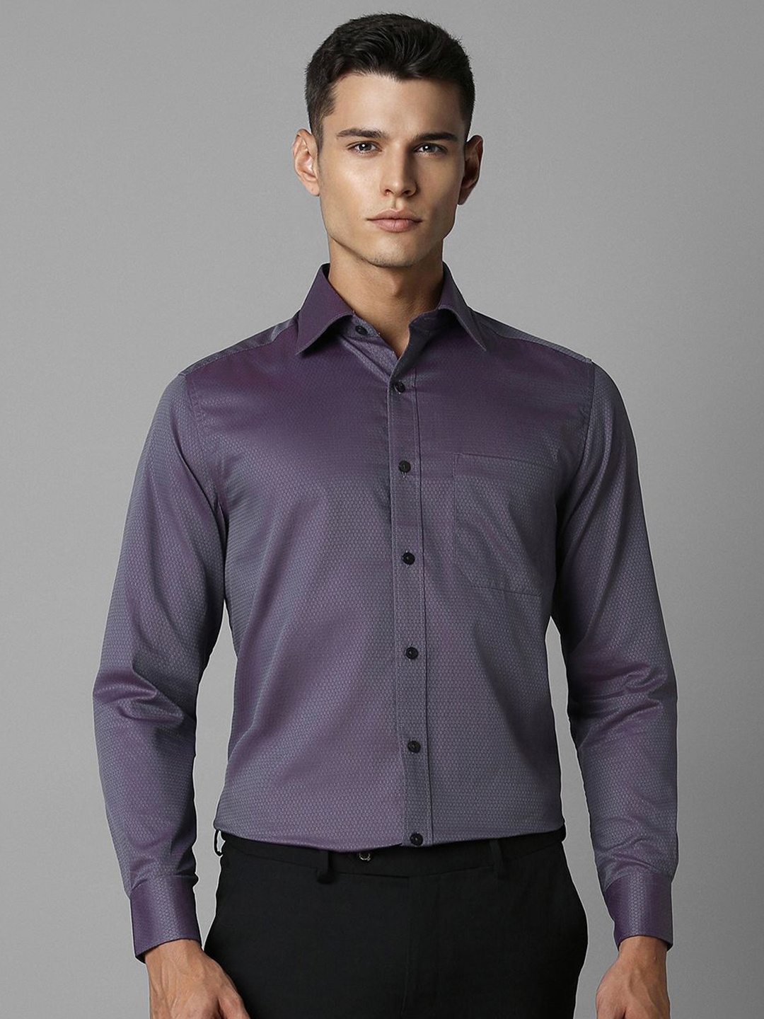 

Louis Philippe Men Classic Opaque Printed Casual Shirt, Purple