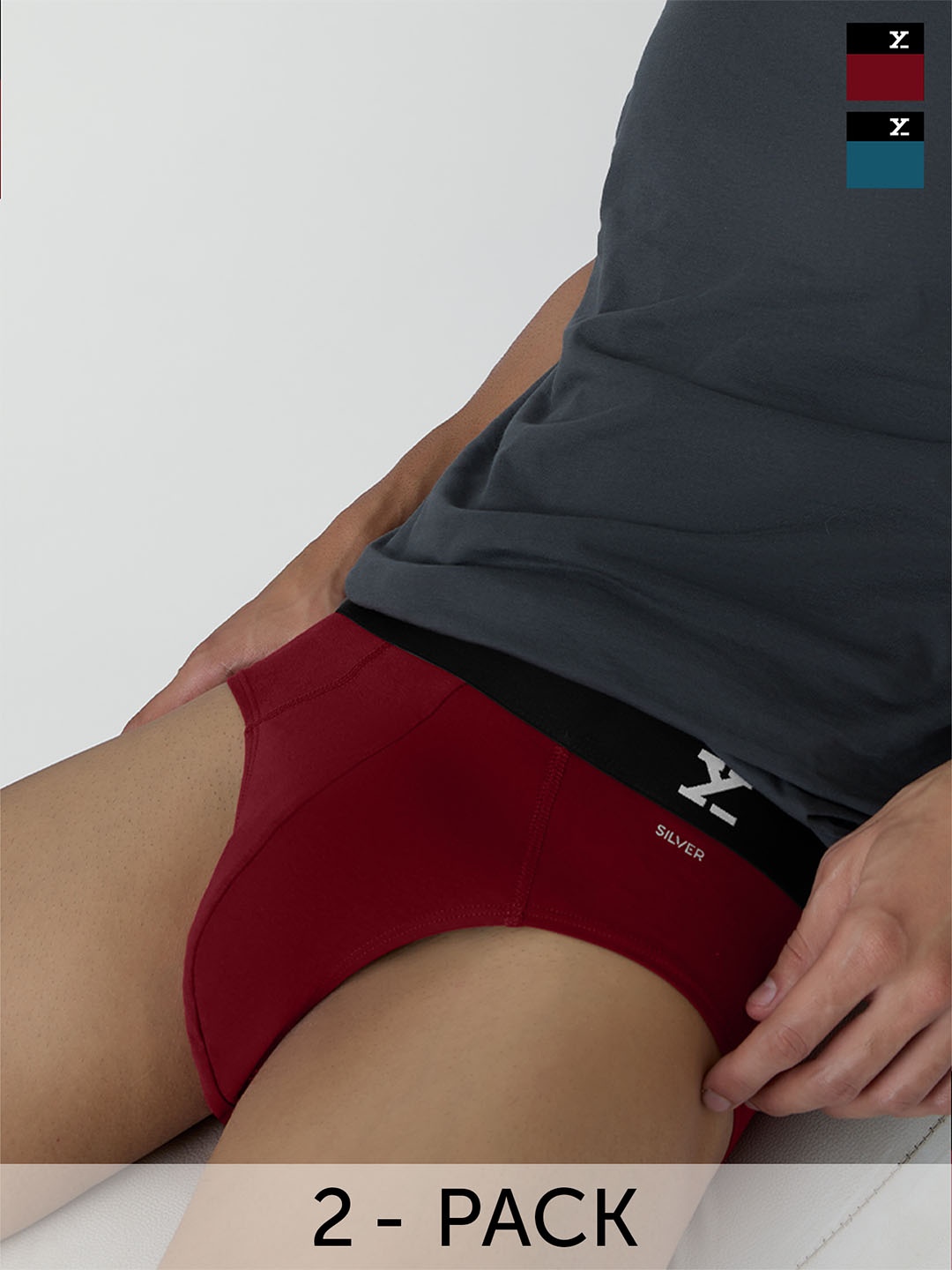 

XYXX Men Pack Of 2 Aero Super Combed Cotton Moisture Absorbent Briefs-XYBRF2PCKN452, Maroon