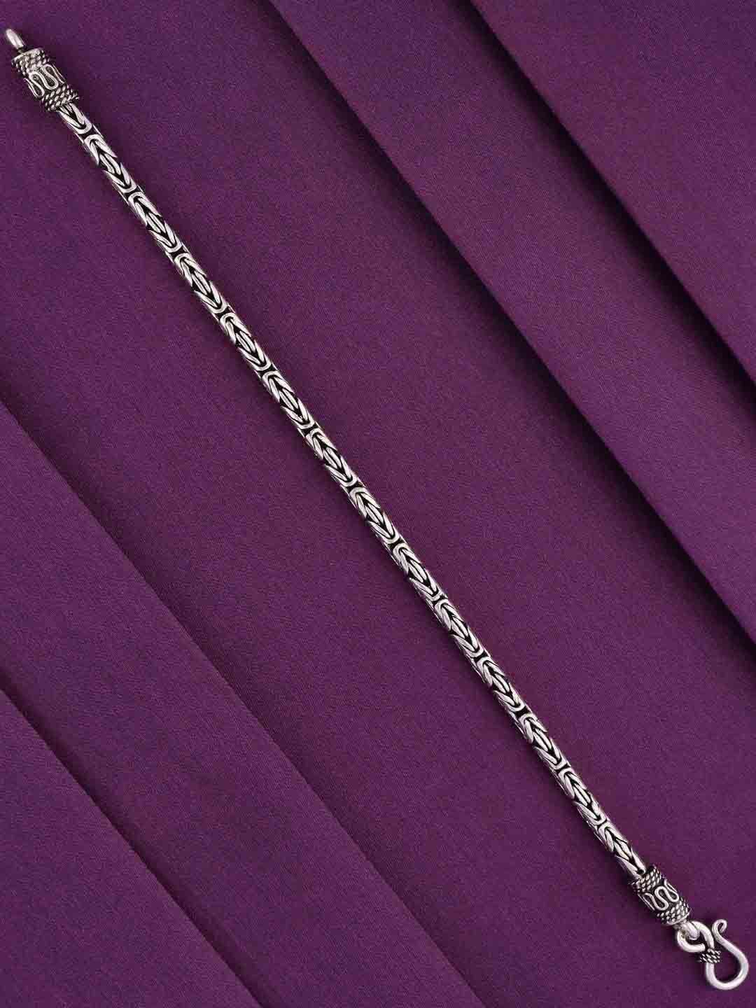 

KAI JEWEL Men Sterling Silver Rhodium-Plated Link Bracelet