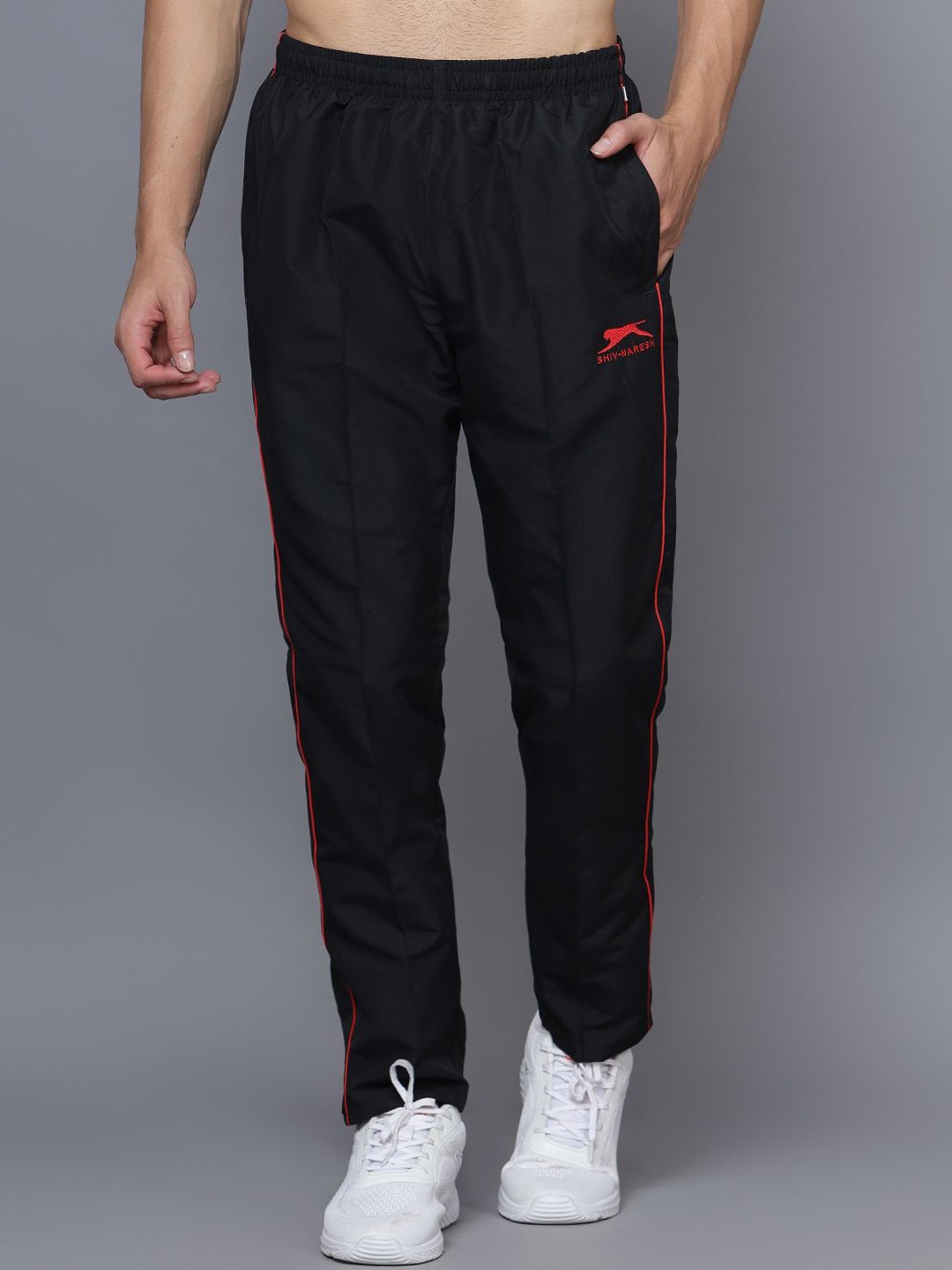 

Shiv Naresh Men Mid-Rise Sports Track Pants, Black