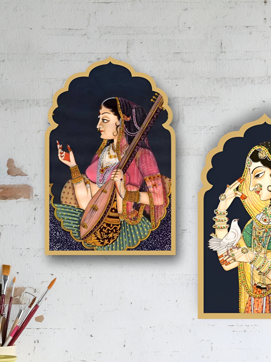 

Nupur Studios Green & Pink 2 Pieces Wooden Wall Hanging Decor
