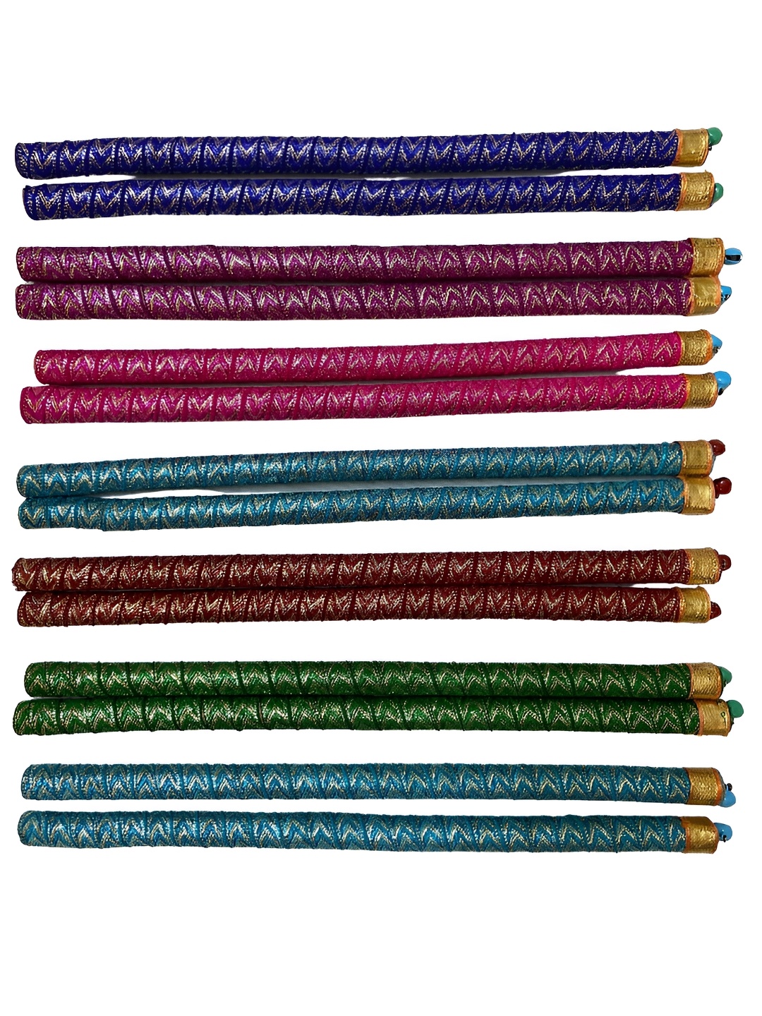 

BAISA Lace Blue & Pink 14 Pieces Garba Dandiya Dance Sticks