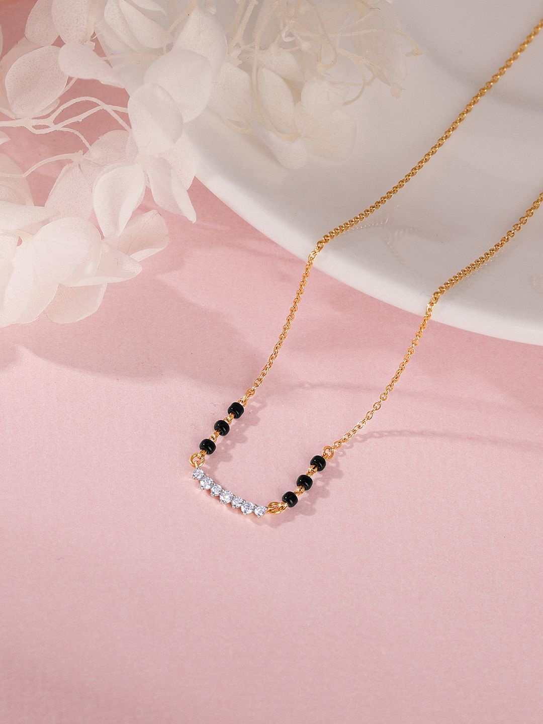 

GIVA 18K Yellow Gold Classic Brilliant Diamond Mangalsutra