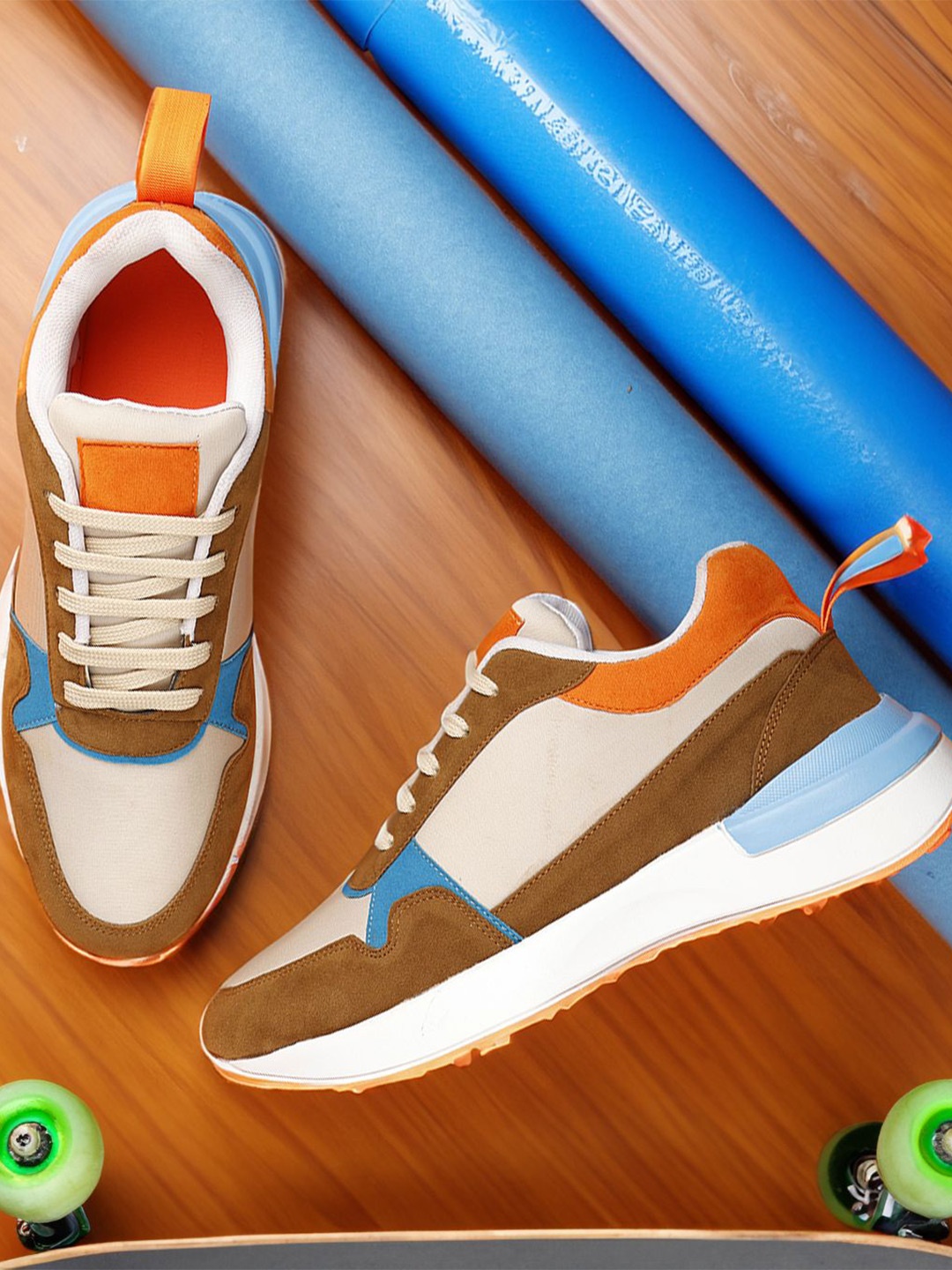 

mr.wonker Men Running Shoes, Brown
