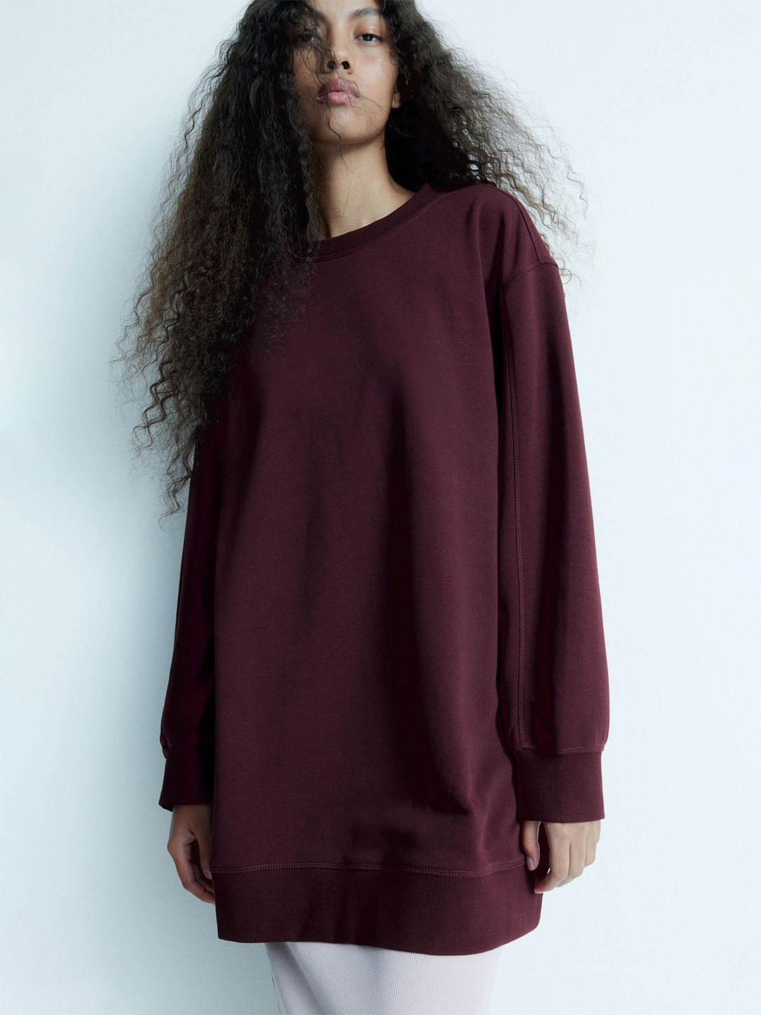 

H&M Sweatshirt Dress, Burgundy