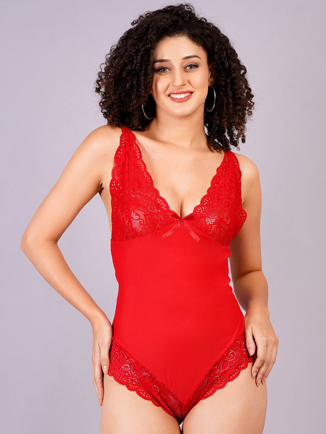 

Broiden V-Neck Baby Doll, Red