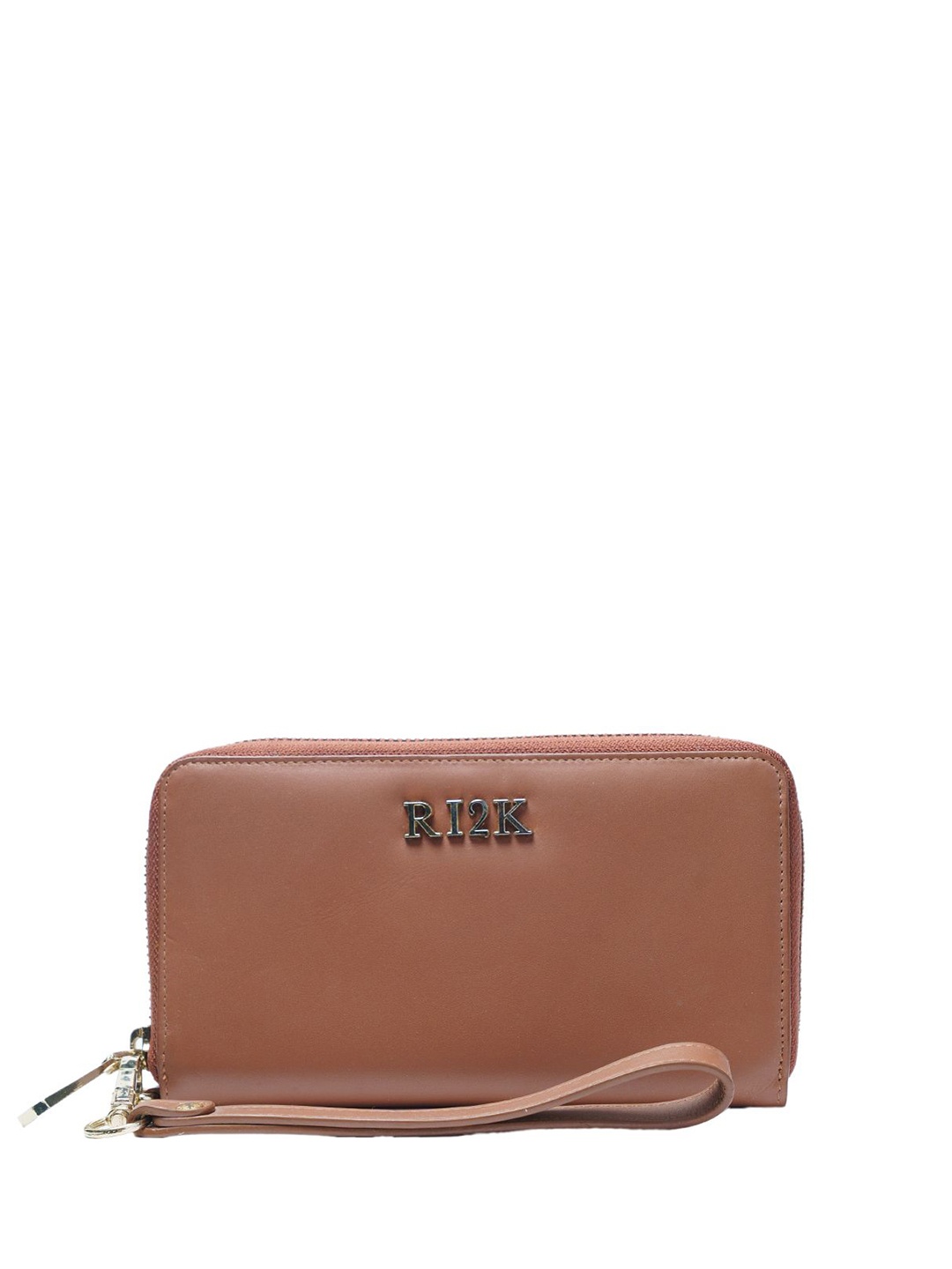

RI2K LONDON Women Leather Zip Around Wallet, Tan