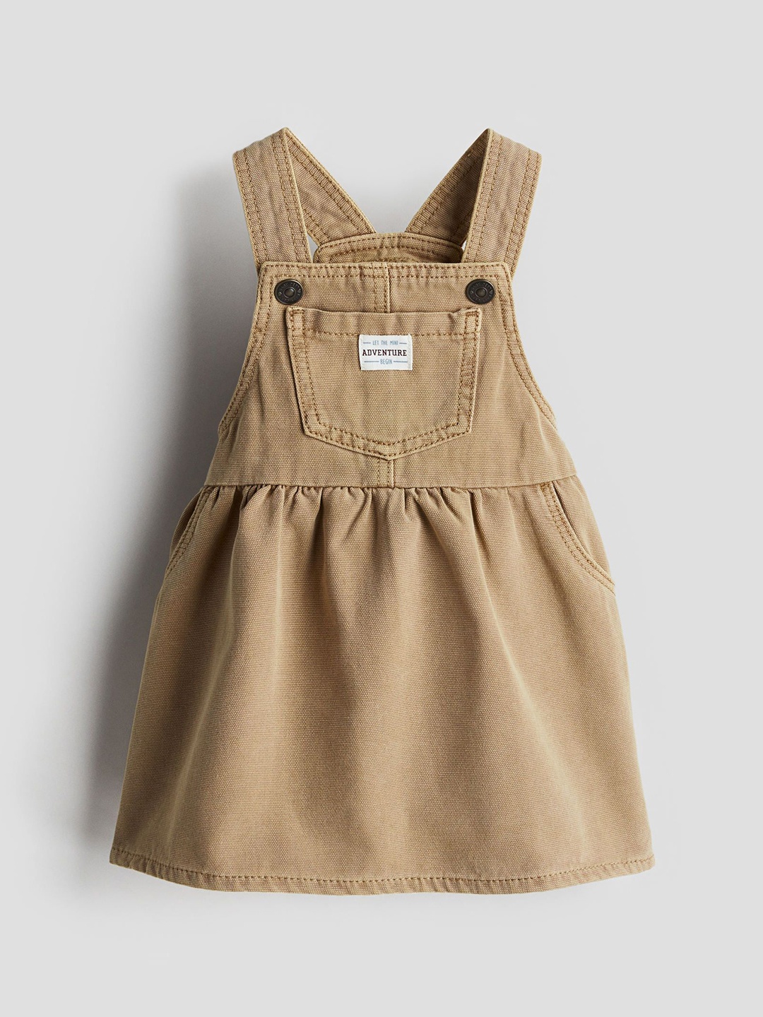 

H&M Infants Girls Cotton Dungaree, Beige