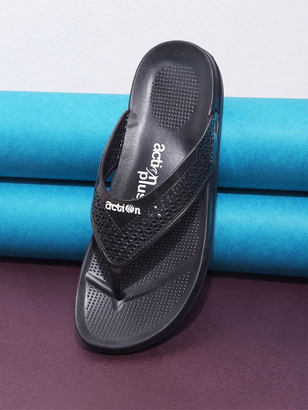 

Action Women Rubber Thong Flip-Flops, Black