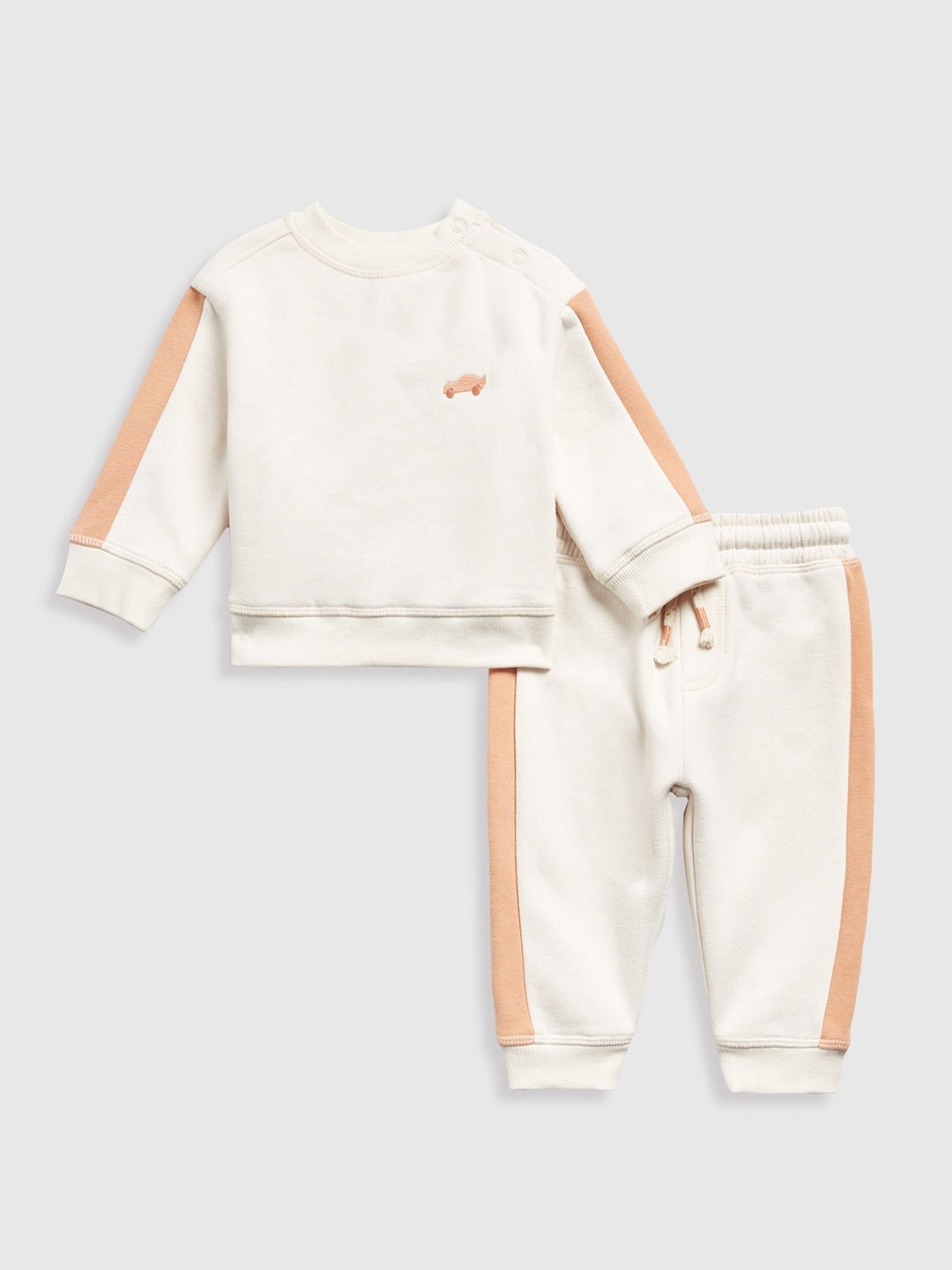 

mothercare Boys Colourblocked Sweatshirt with Joggers, Cream