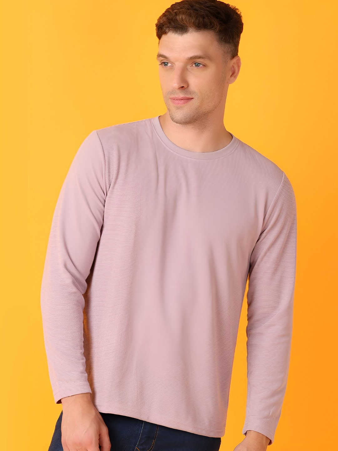 

V-Mart Men Solid Round Neck Cotton T-shirt, Purple