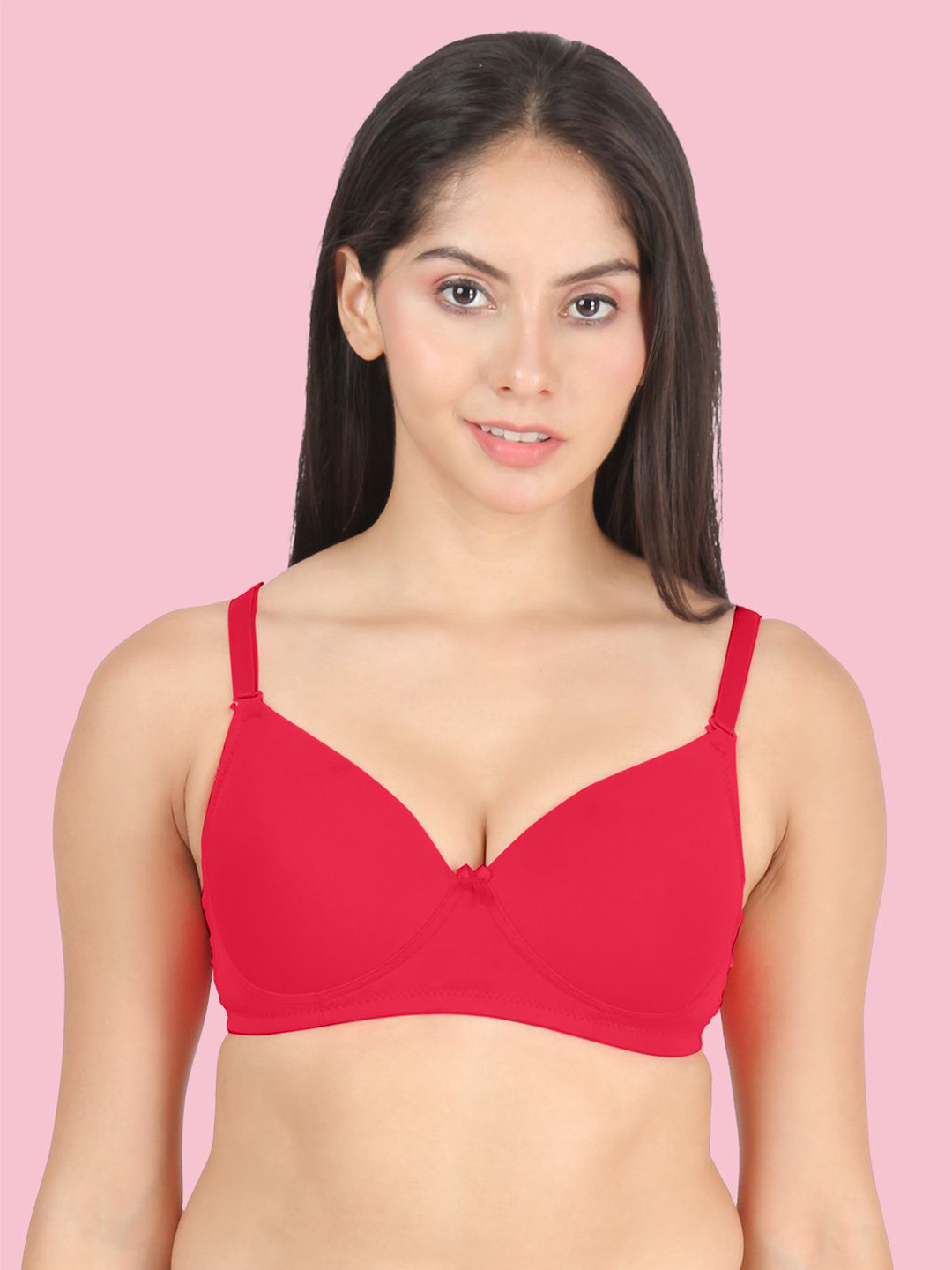 

Dressberry Lightly Padded Everyday T-Shirt Bra, Red