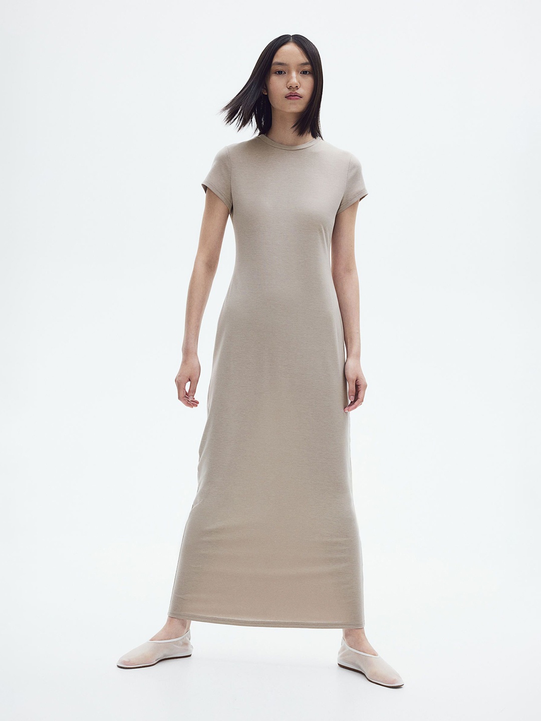 

H&M Jersey Bodycon Maxi Dress, Beige