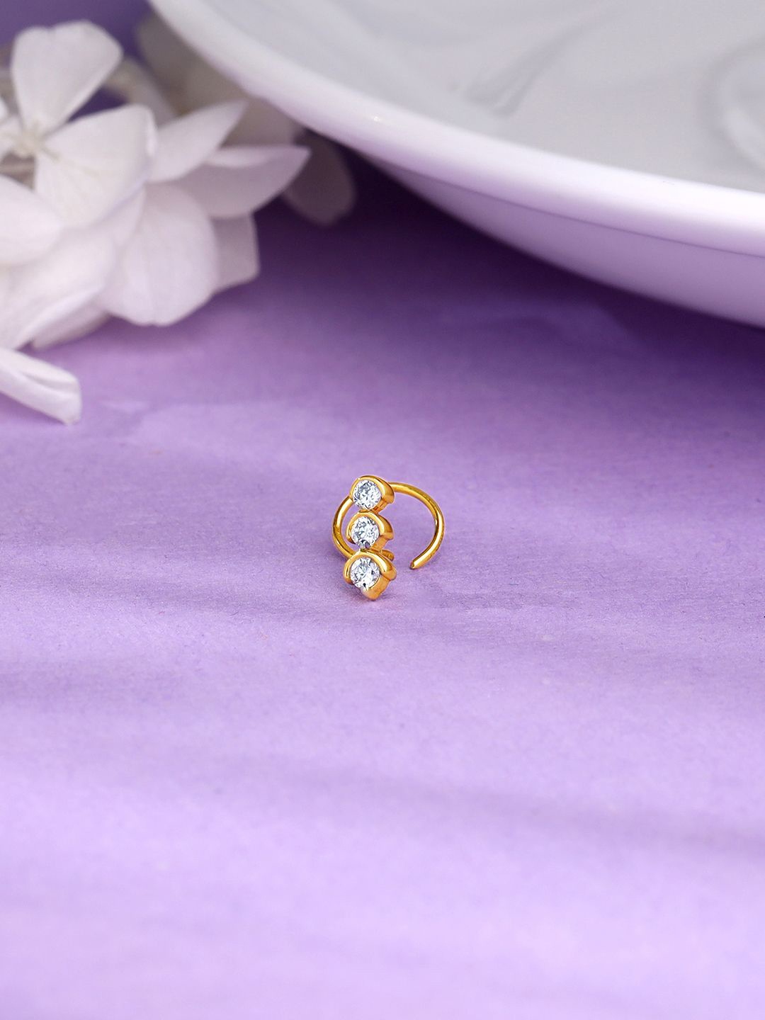

GIVA 18KT Yellow Gold Real Connection Diamond Nose Pin