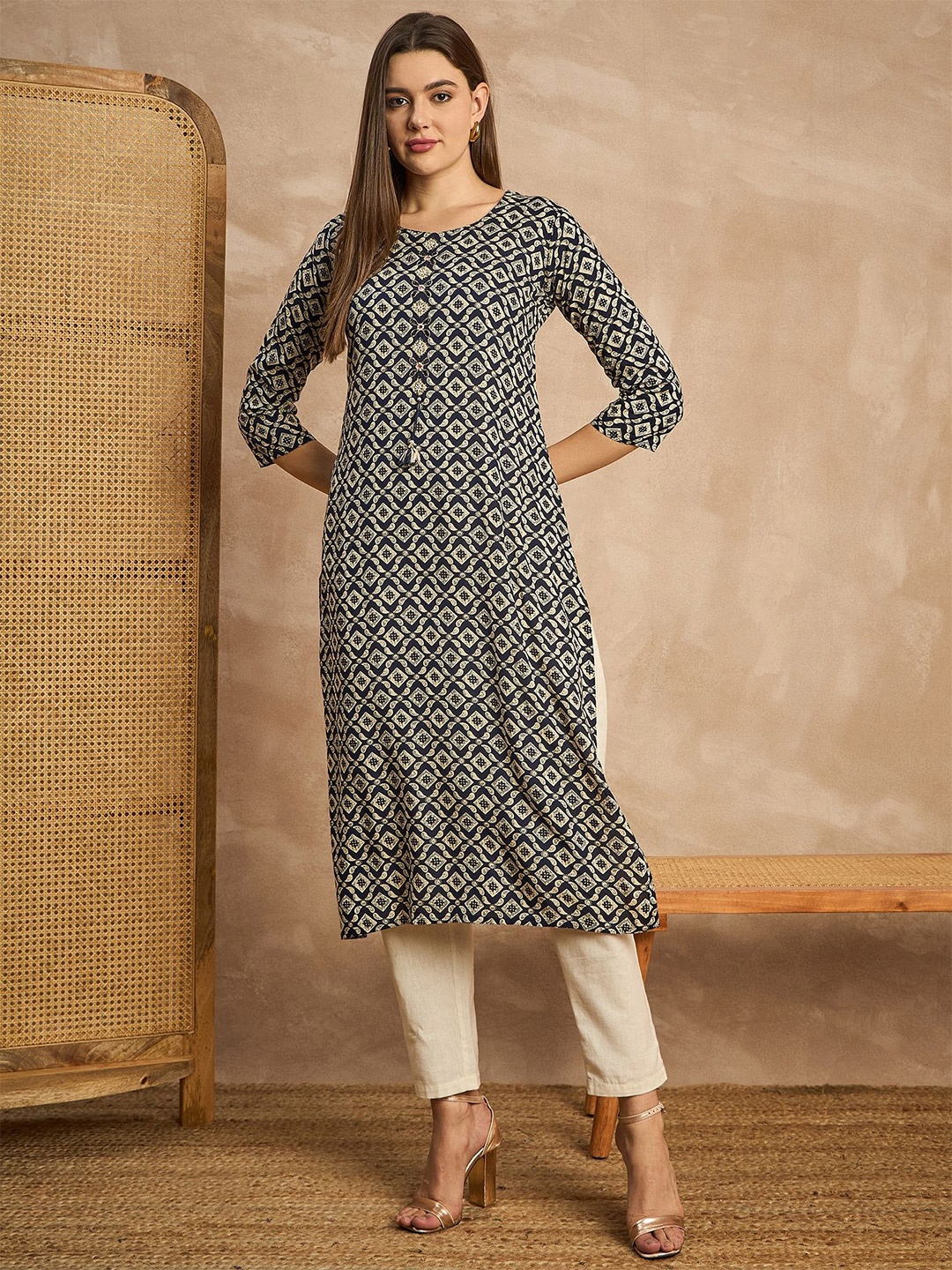 

all about you Women Paisley Printed Kurta, Blue