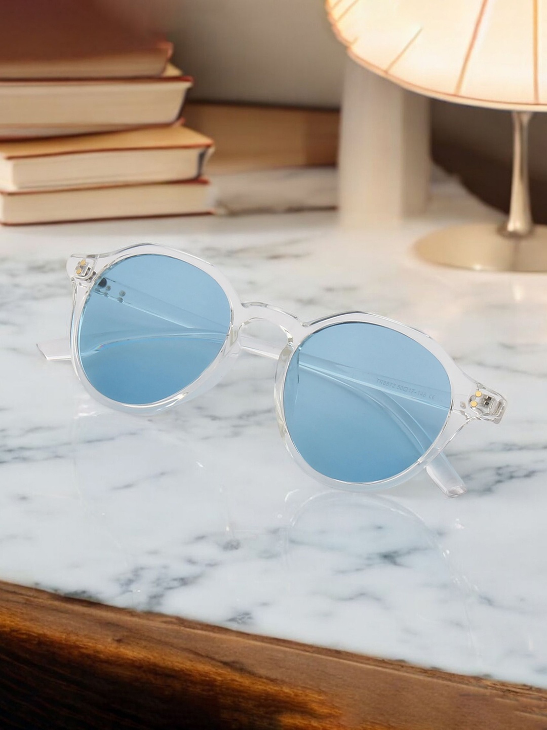 

Ted Smith Unisex Round Sunglasses with Polarised and UV Protected Lens, Blue