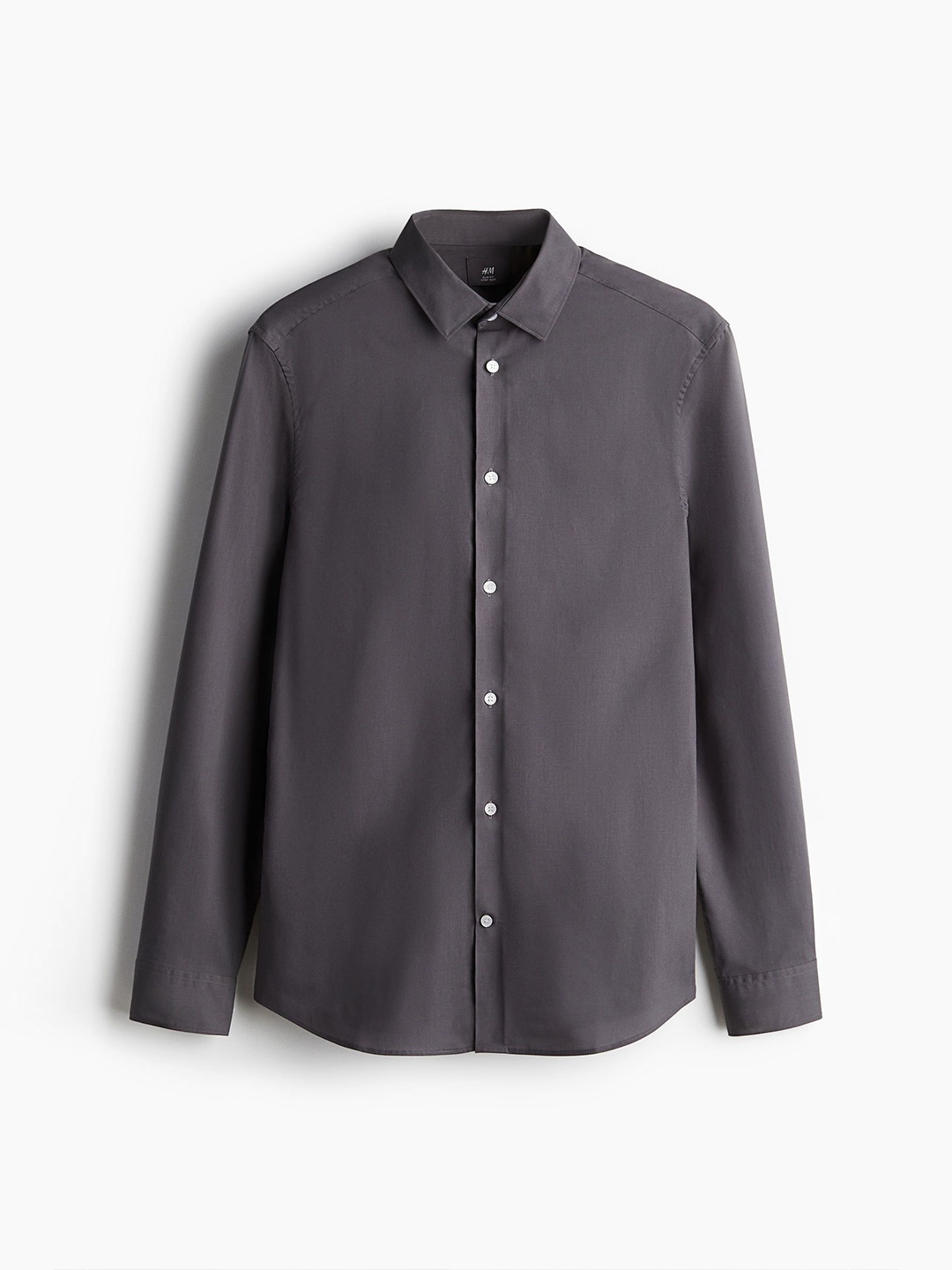 

H&M Slim Fit Easy Iron Shirt, Grey