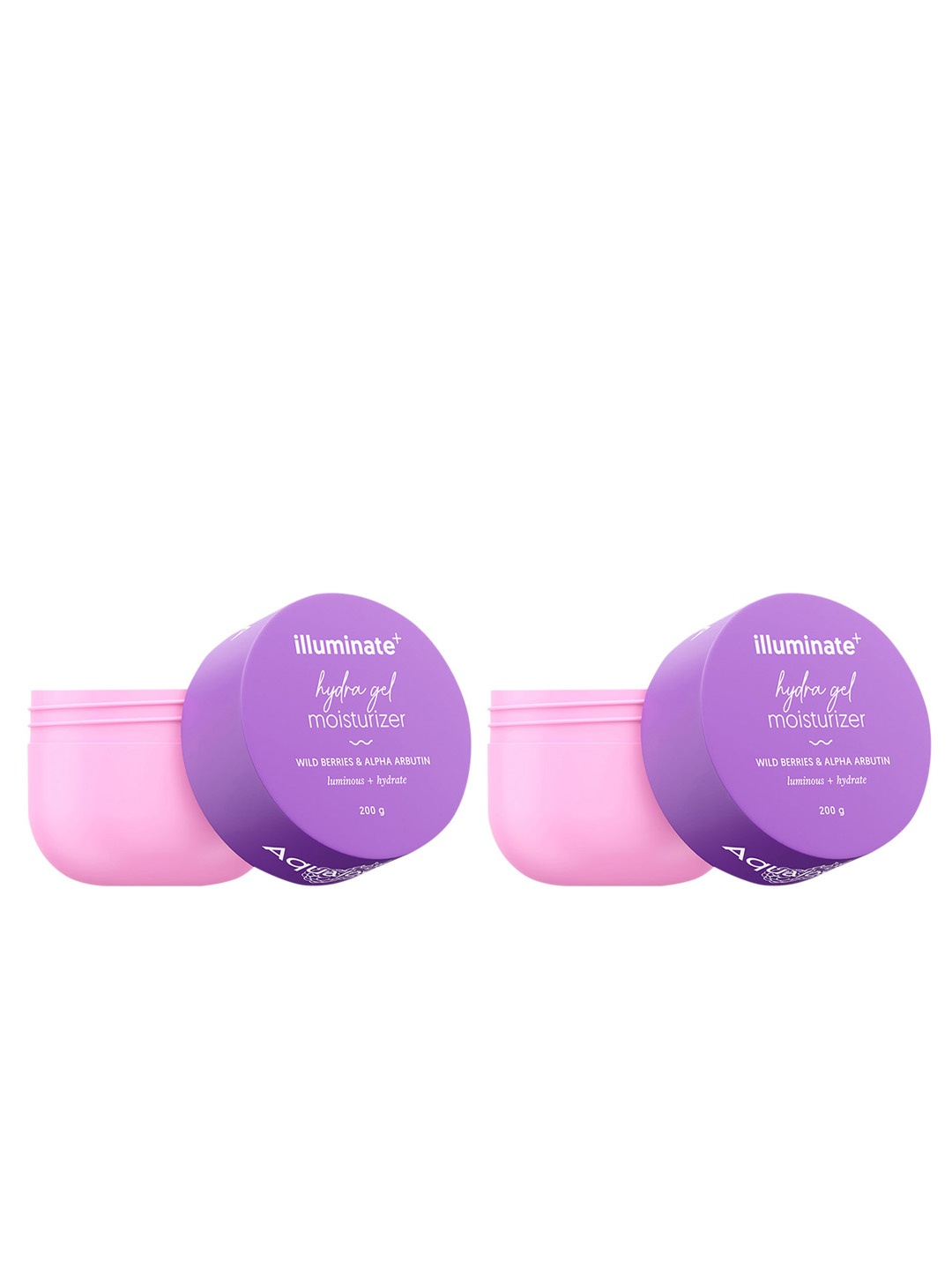 

Aqualogica Set Of 2 Illuminate Hydra Gel Moisturizer With Wild Berries - 200g Each, Purple