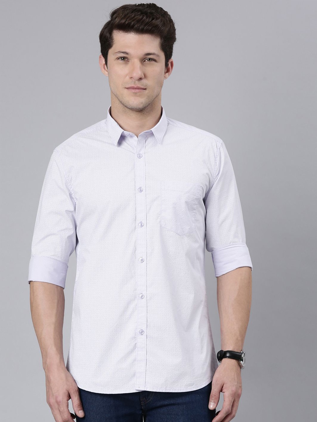 

Classic Polo Men Slim Fit Opaque Casual Shirt, Blue