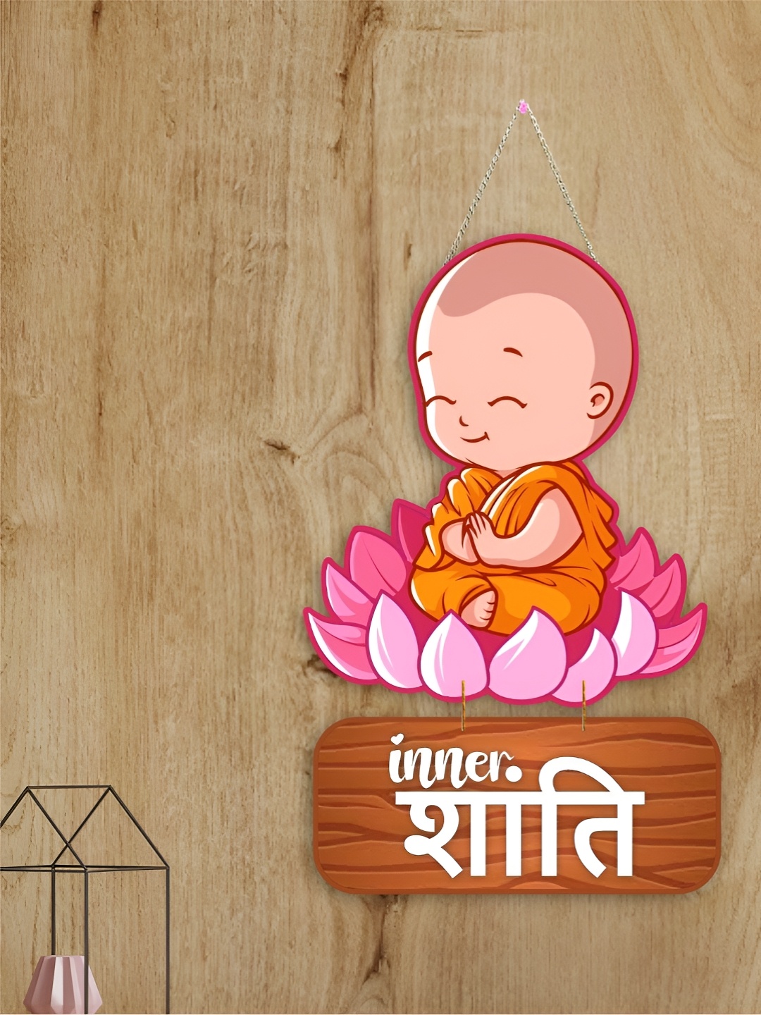 

Nupur Studios Pink & Mustard Wooden Wall Hanging Decor