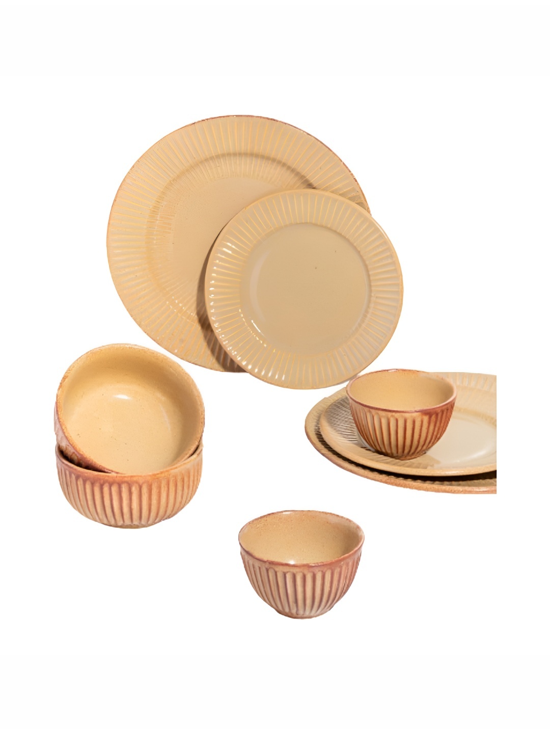 

AMALAFIEE CERAMICS Pink 8 Pieces Ceramic Easy to Clean Dinner Set
